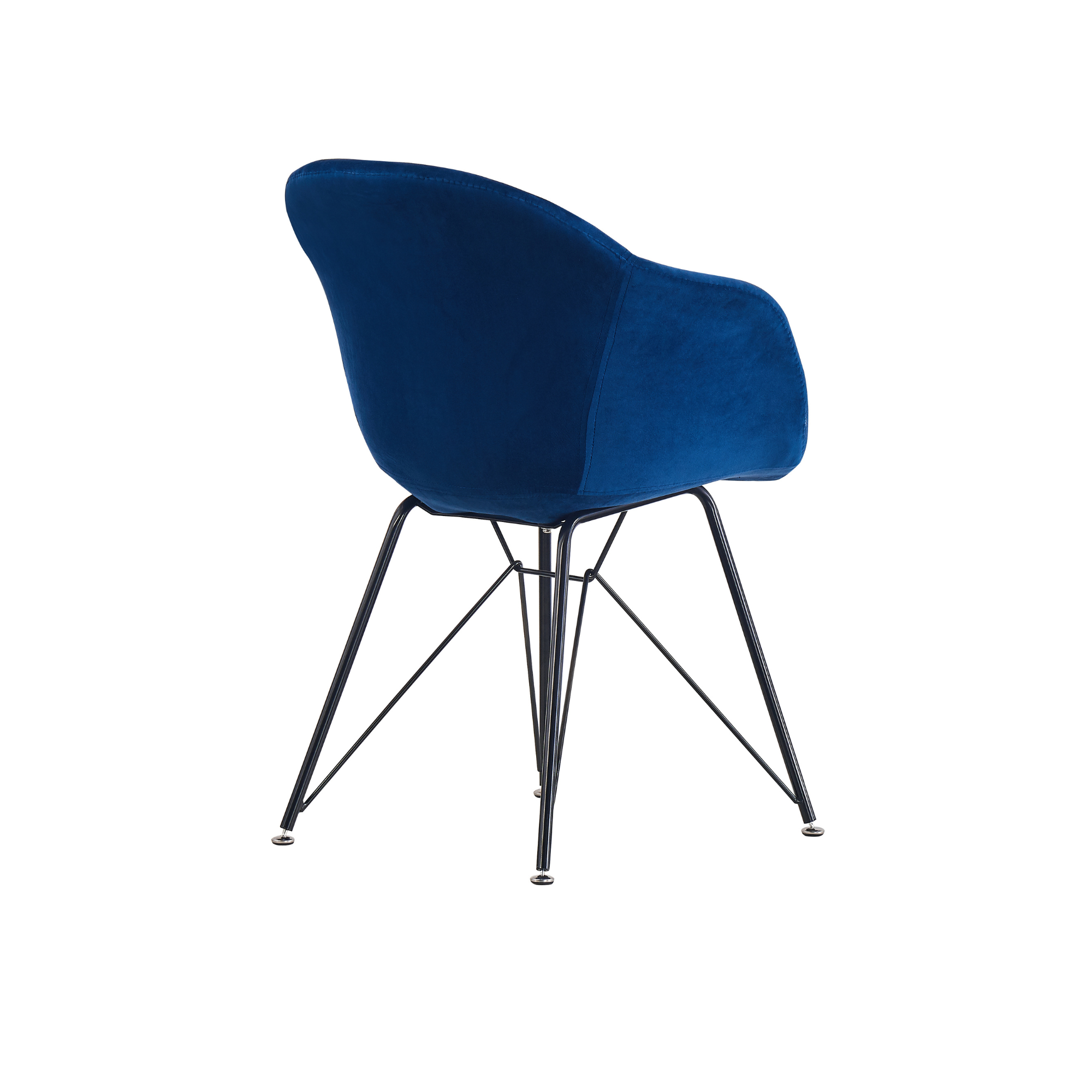 Valentina Halo White Dining Set with 4 Velvet Chairs