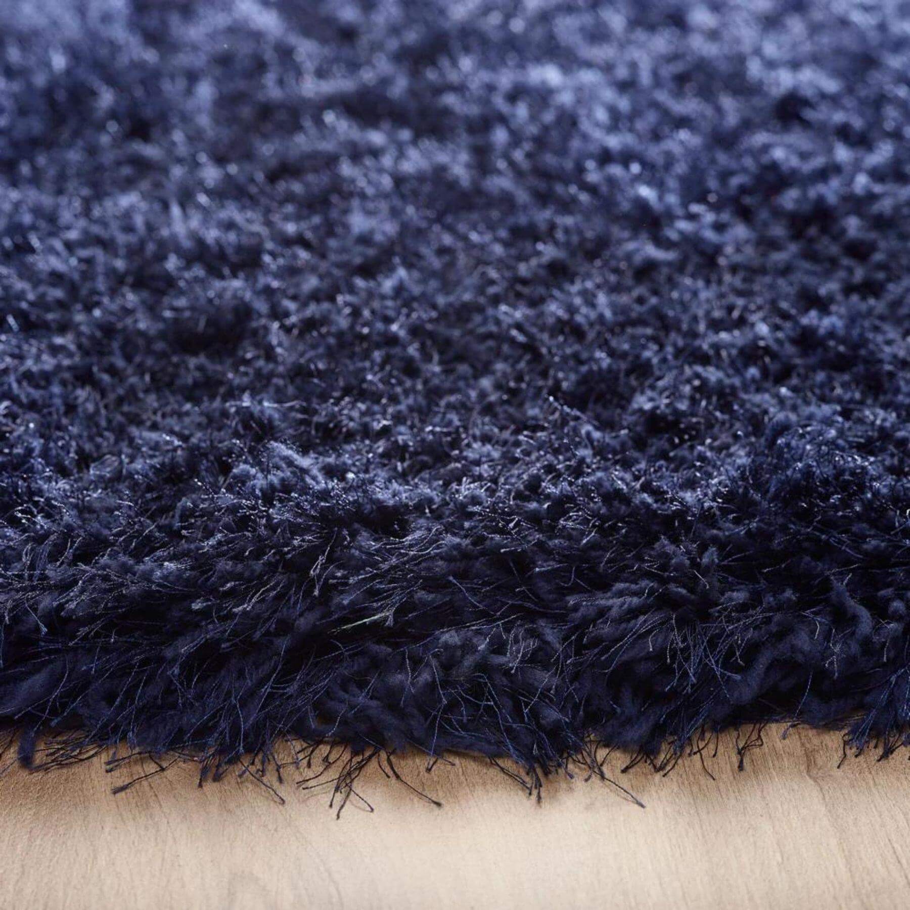 Extravagance Navy Shaggy Rug - PN Home