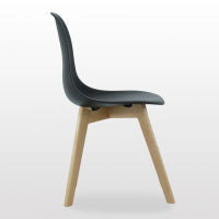 Rico Halo Dining Set with Oak Table and 4 Black Chairs