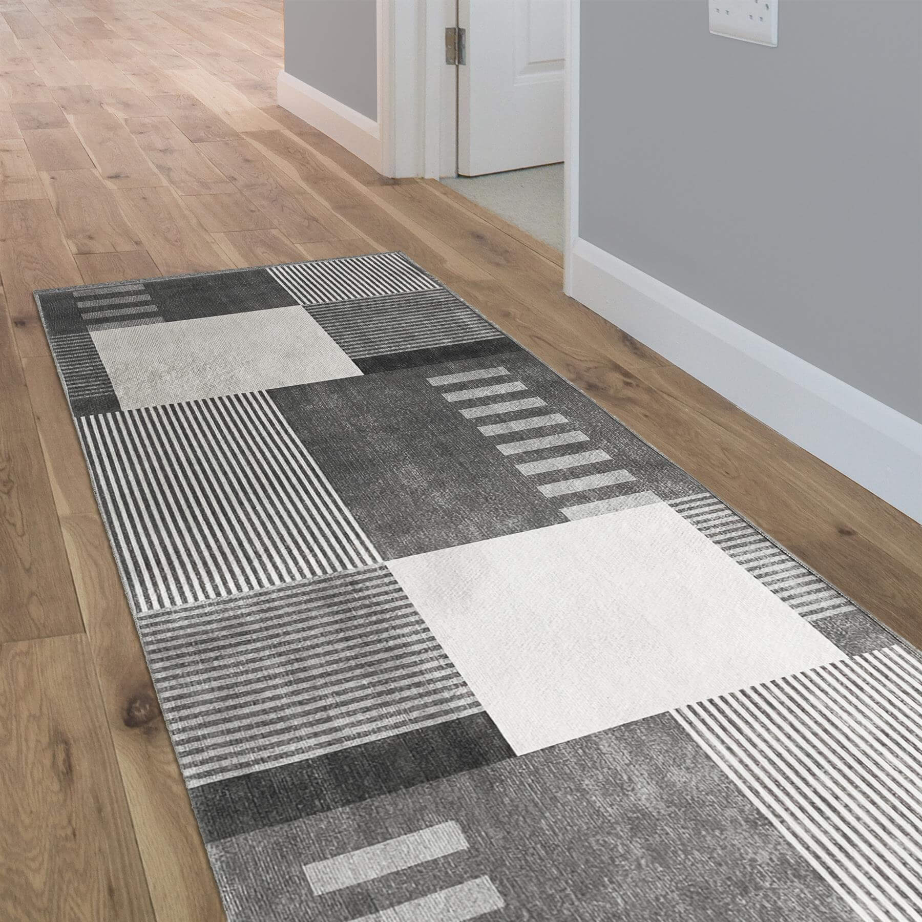 Tokyo Geo Blocks Grey Rug - PN Home