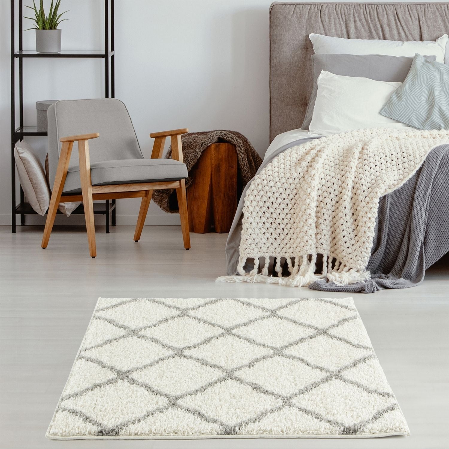 Moroccan Ivory Shaggy Rug | 700 - PN Home