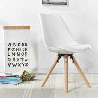Sophie Halo Dining Set with Oak Table and 4 White Chairs