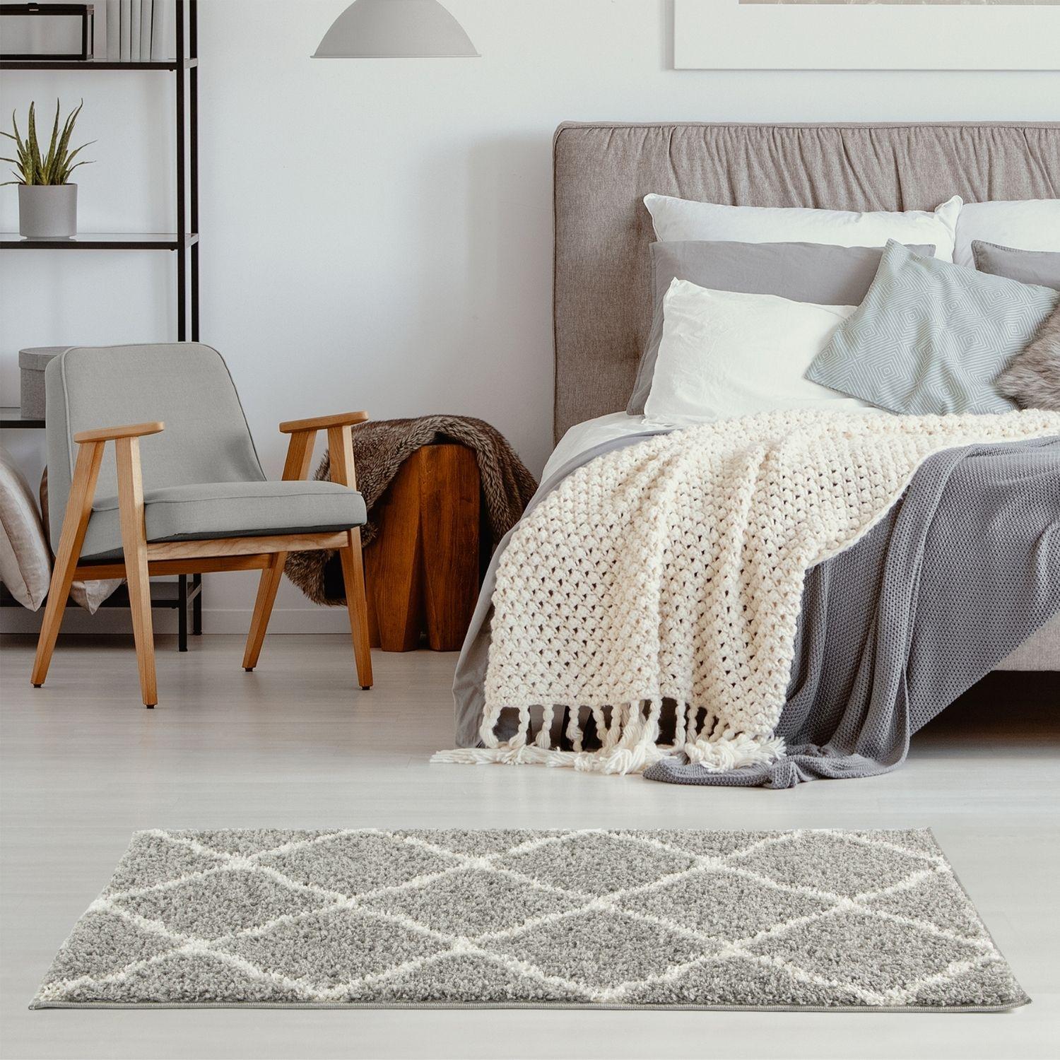 Moroccan Grey Shaggy Rug | 710 - PN Home