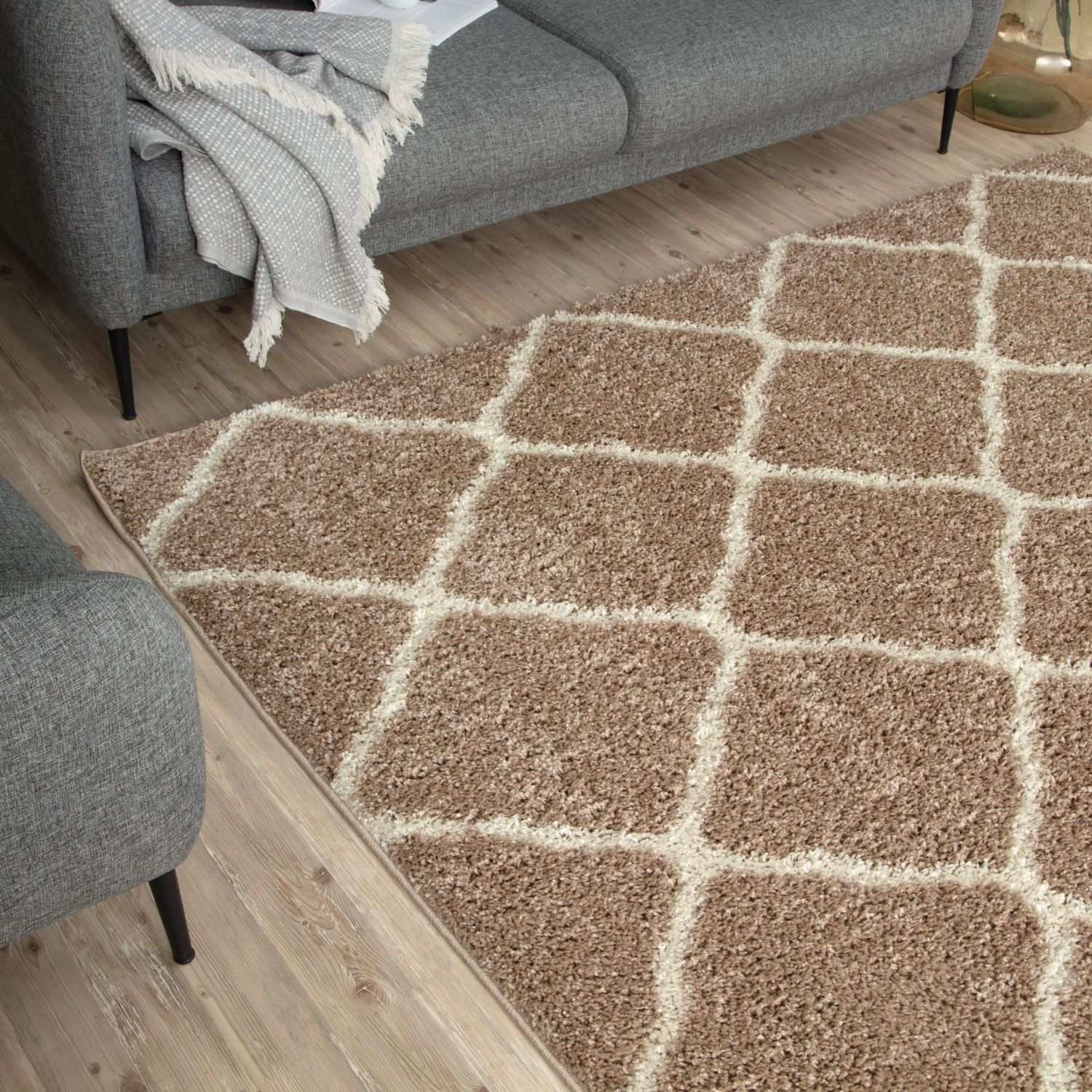 Moroccan Beige Shaggy Rug | 720 - PN Home