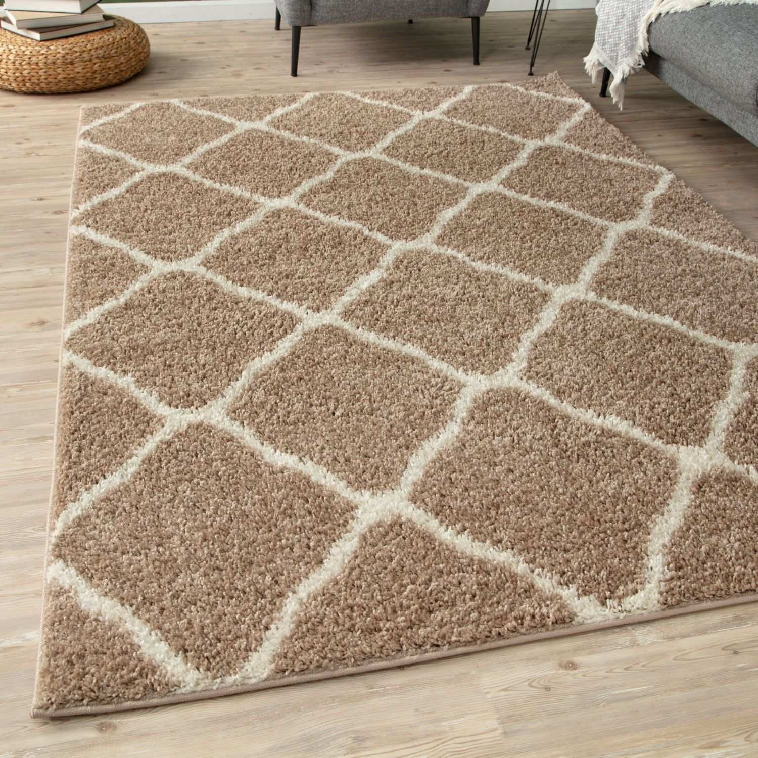 Moroccan Beige Shaggy Rug | 720 - PN Home