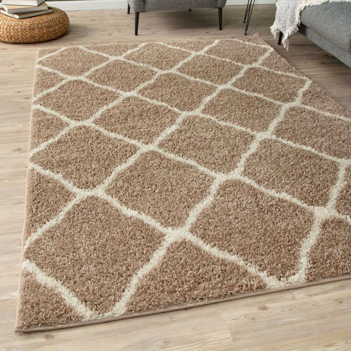 Moroccan Beige Shaggy Rug | 720