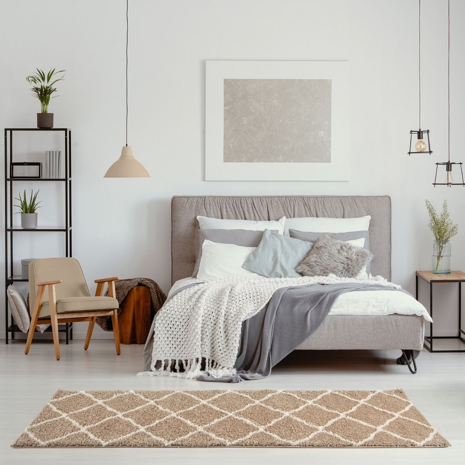 Moroccan Beige Shaggy Rug | 720 - PN Home