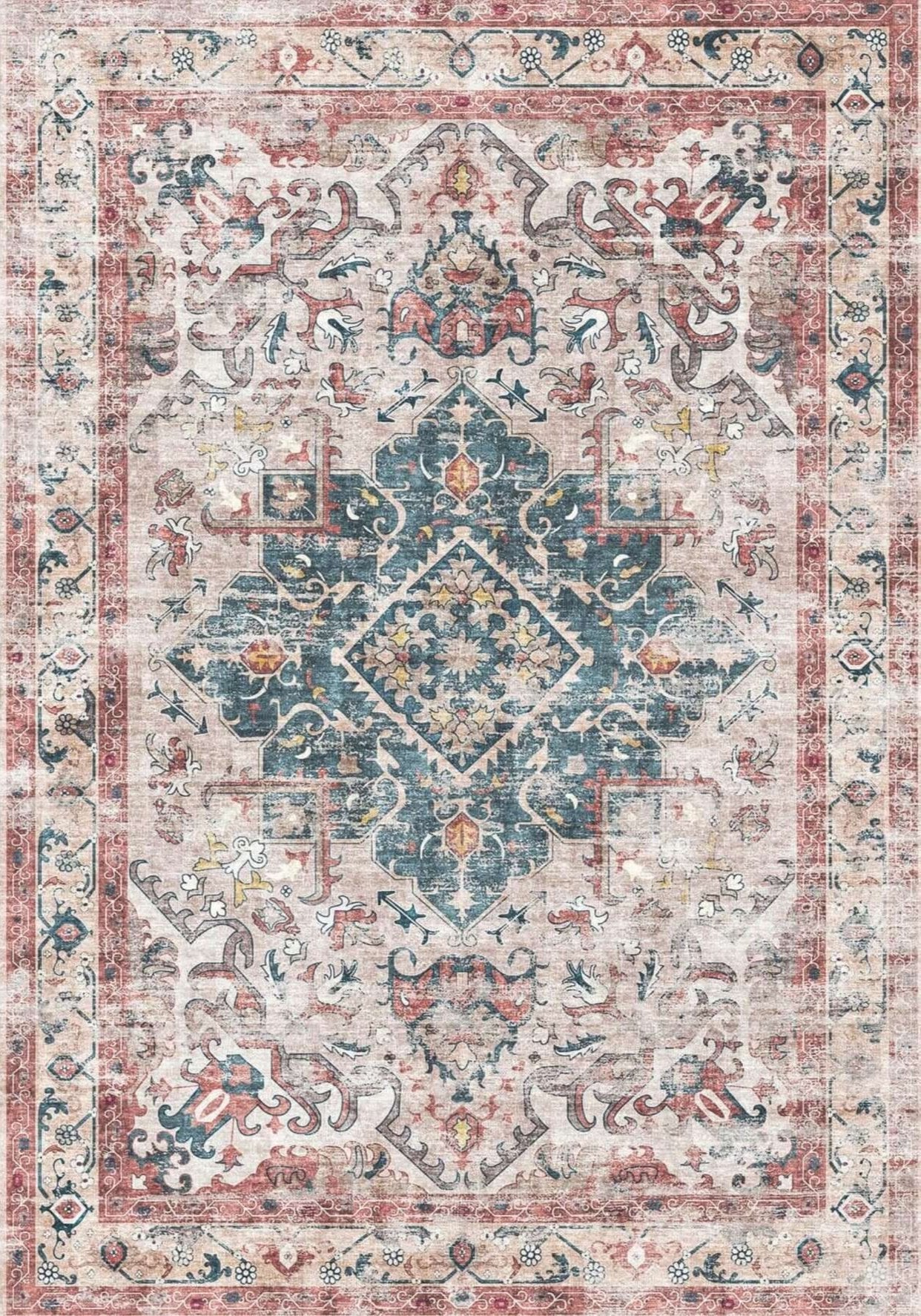 Carmel Cream Bordered Rug - PN Home