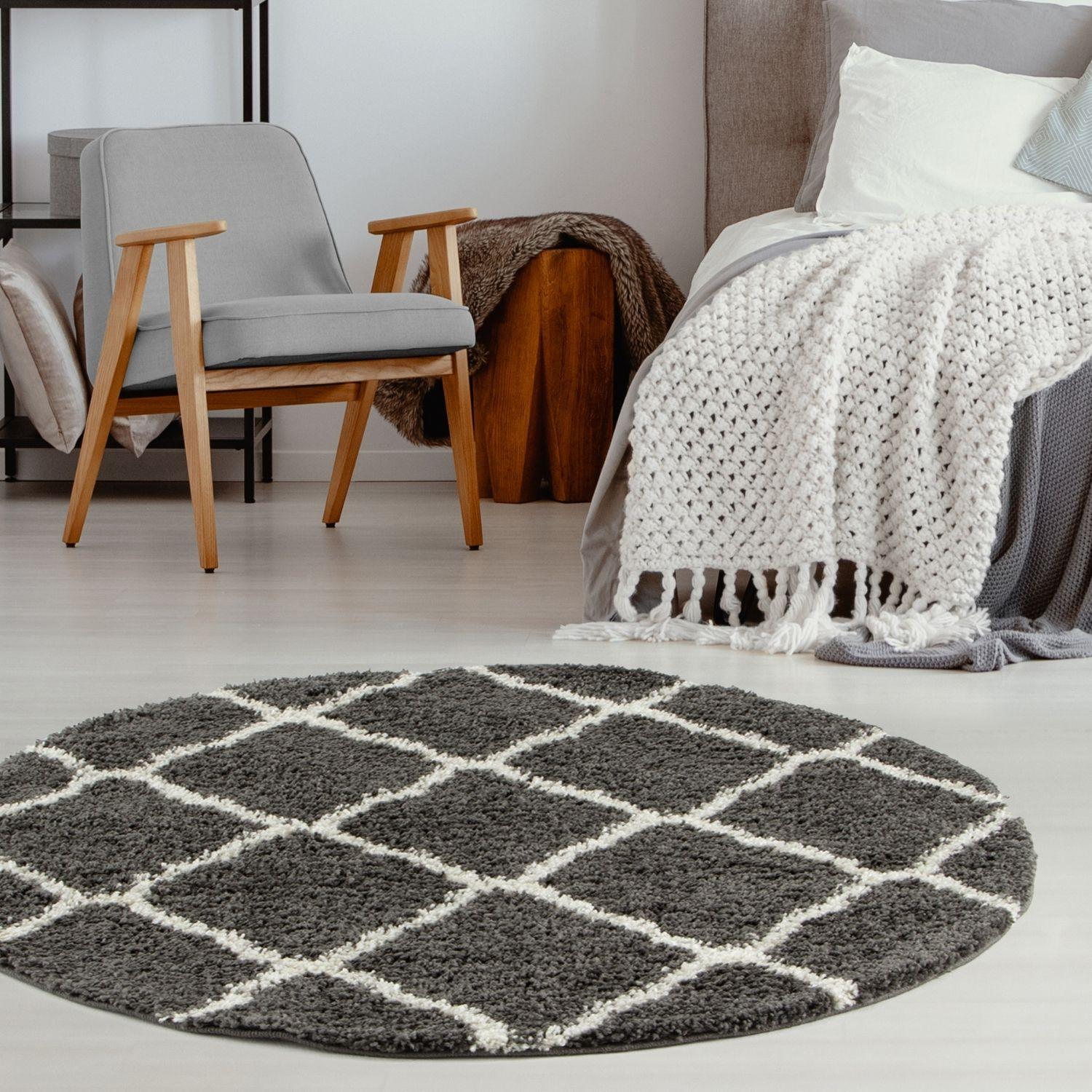 Moroccan Dark Grey Shaggy Rug | 740 - PN Home