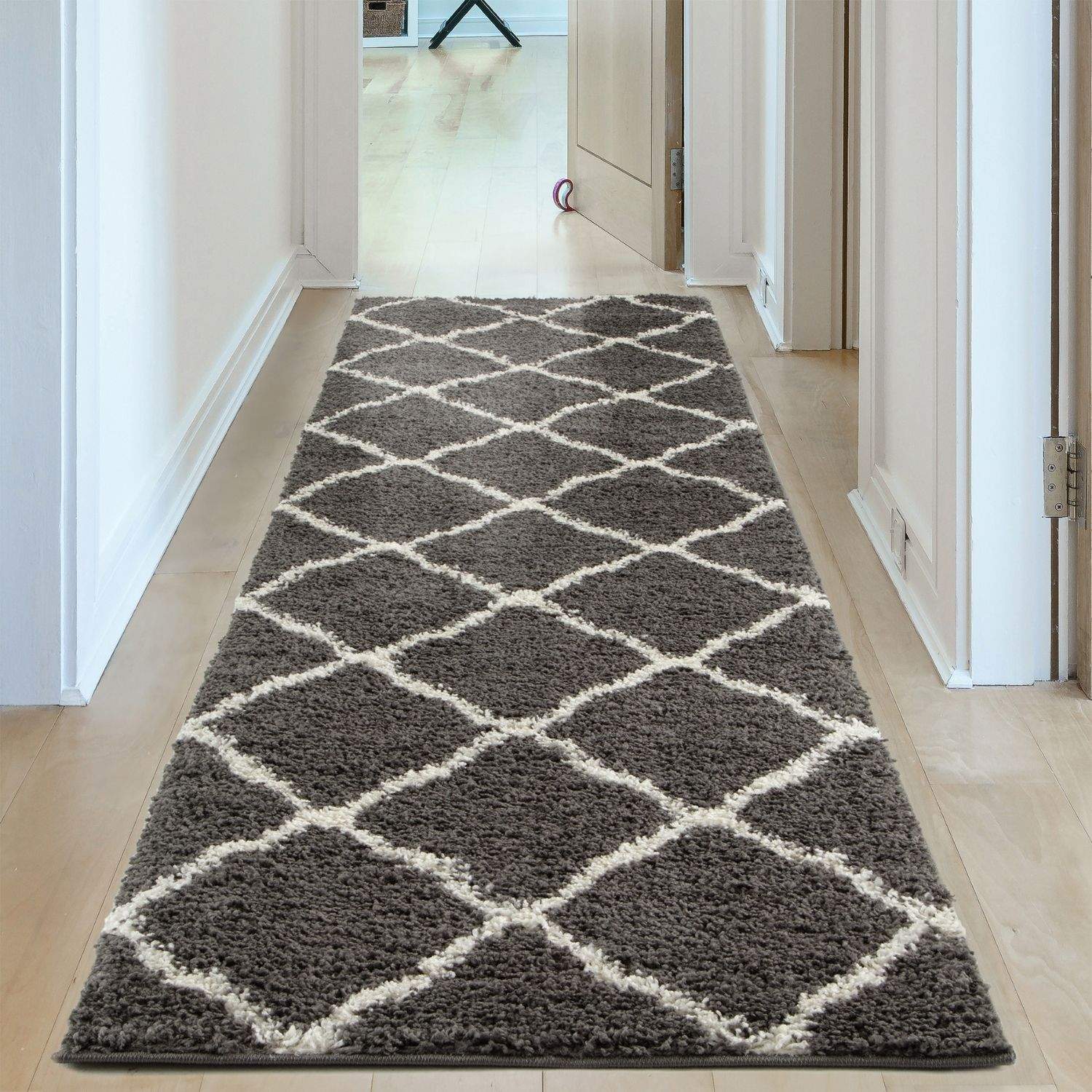 Moroccan Dark Grey Shaggy Rug | 740 - PN Home