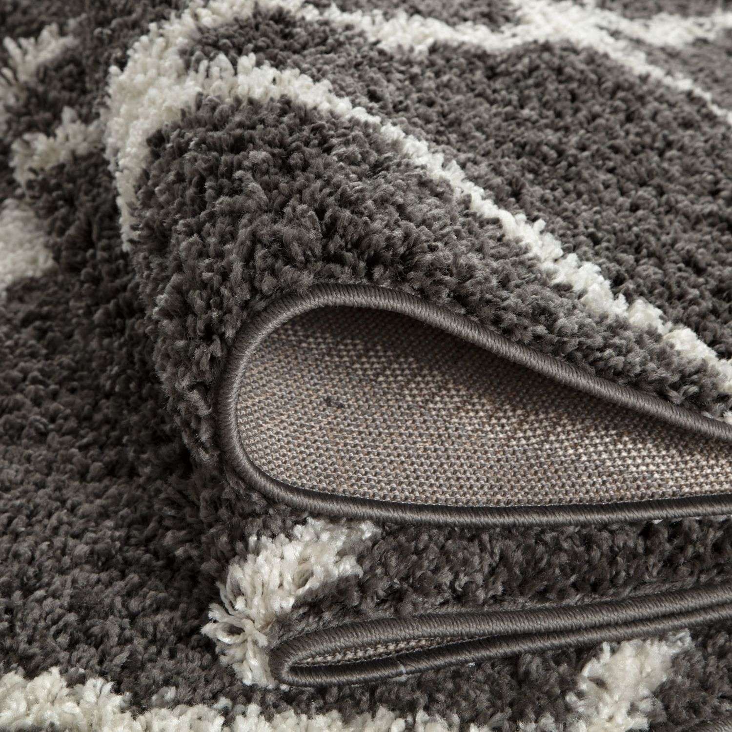 Moroccan Dark Grey Shaggy Rug | 740 - PN Home