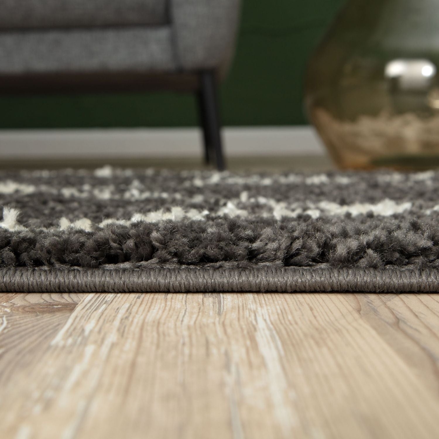 Moroccan Dark Grey Shaggy Rug | 740 - PN Home