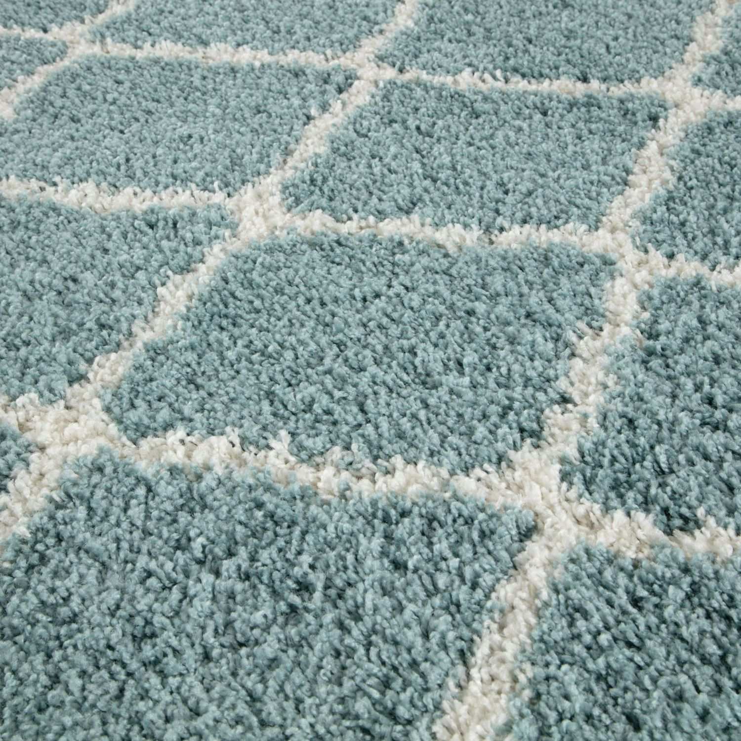 Moroccan Duck Egg Blue Shaggy Rug | 750 - PN Home
