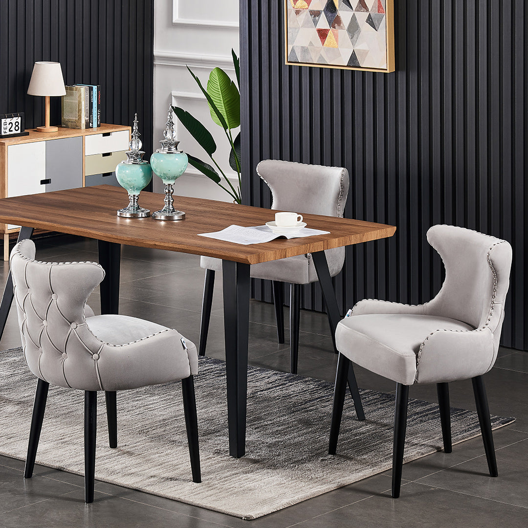 Oxford Rocco LUX 5PCs Dining Set includes an Oak Dining Table and Set of 4 Dining Chairs