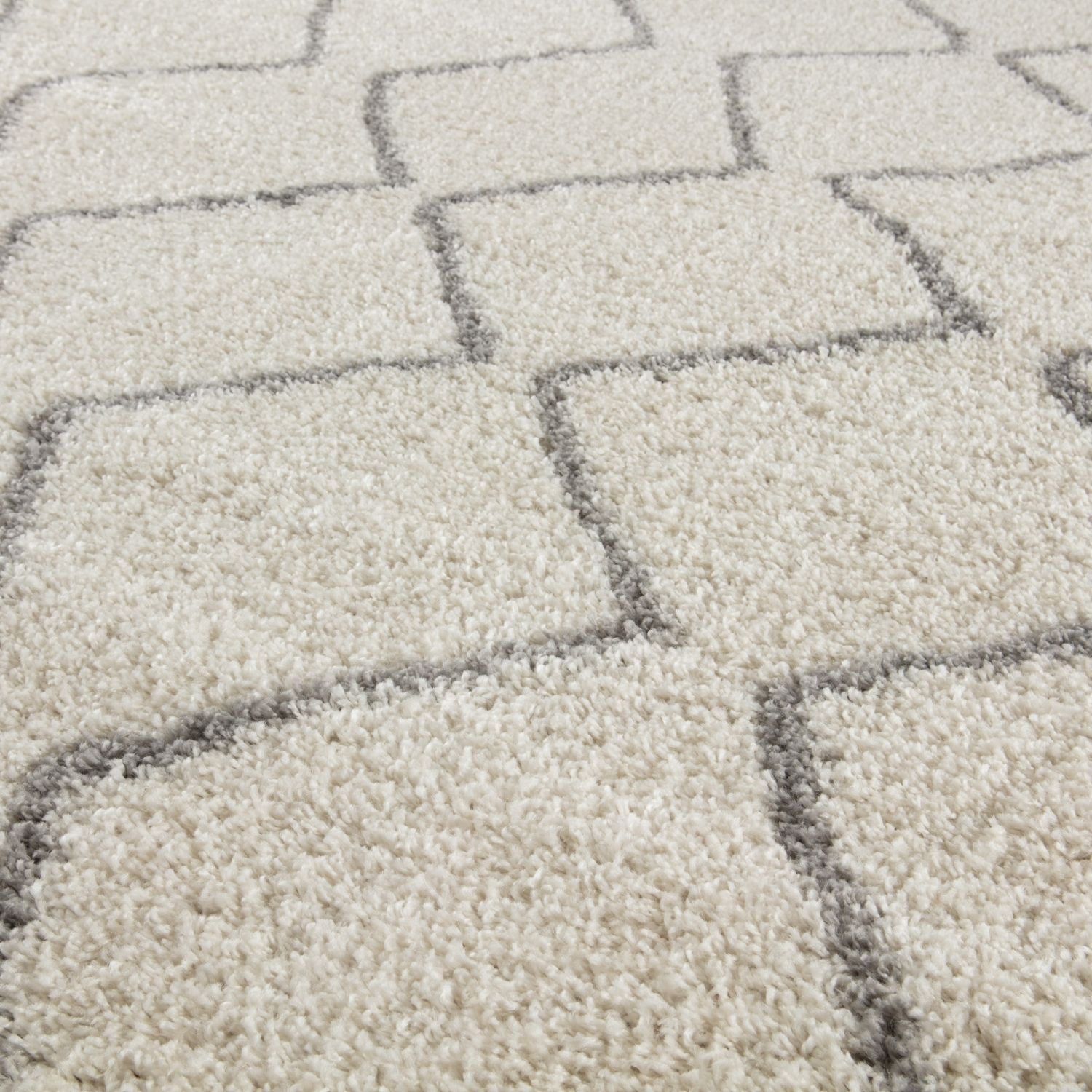Moroccan Ivory Grey Shaggy Rug | 800 - PN Home
