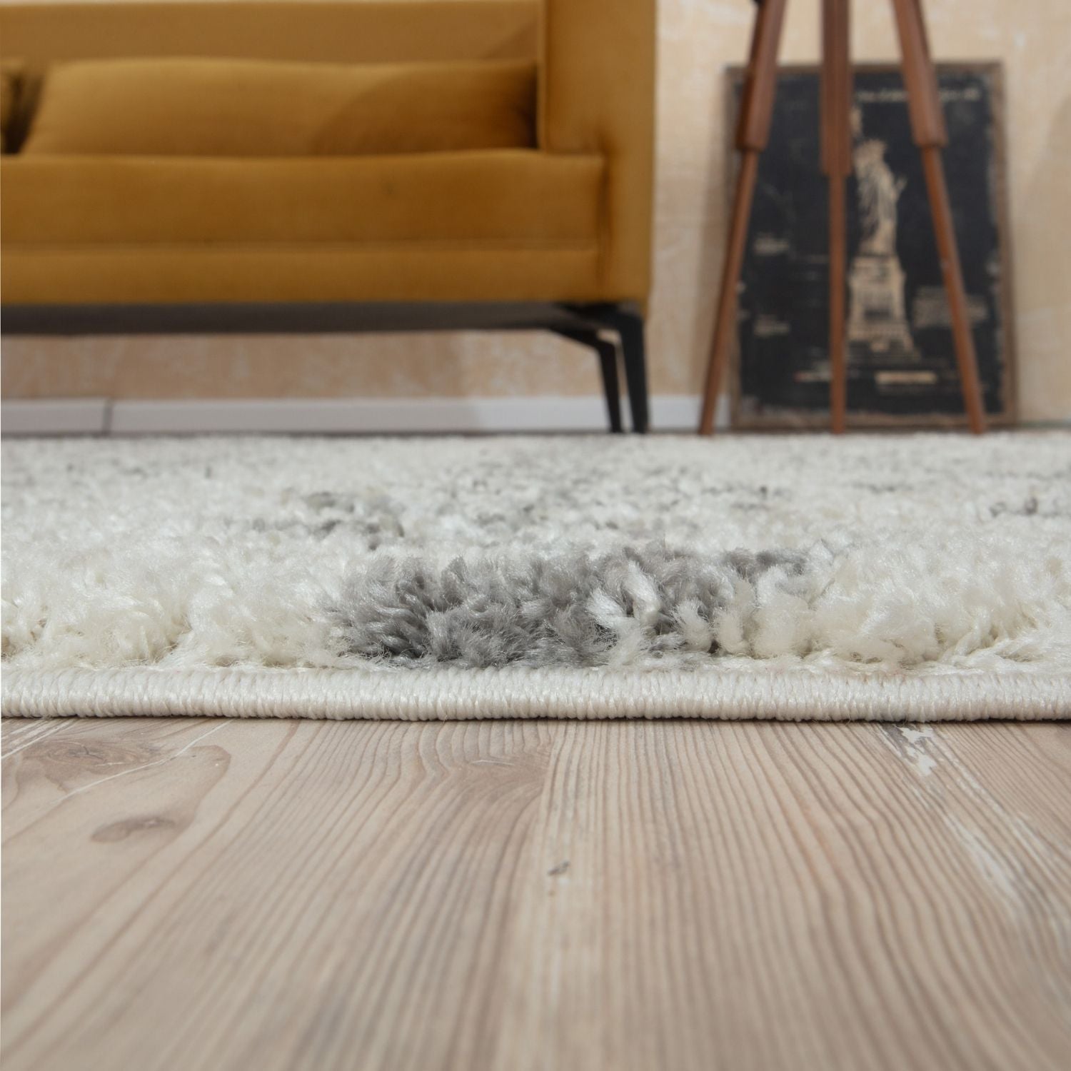 Moroccan Ivory Grey Shaggy Rug | 800 - PN Home