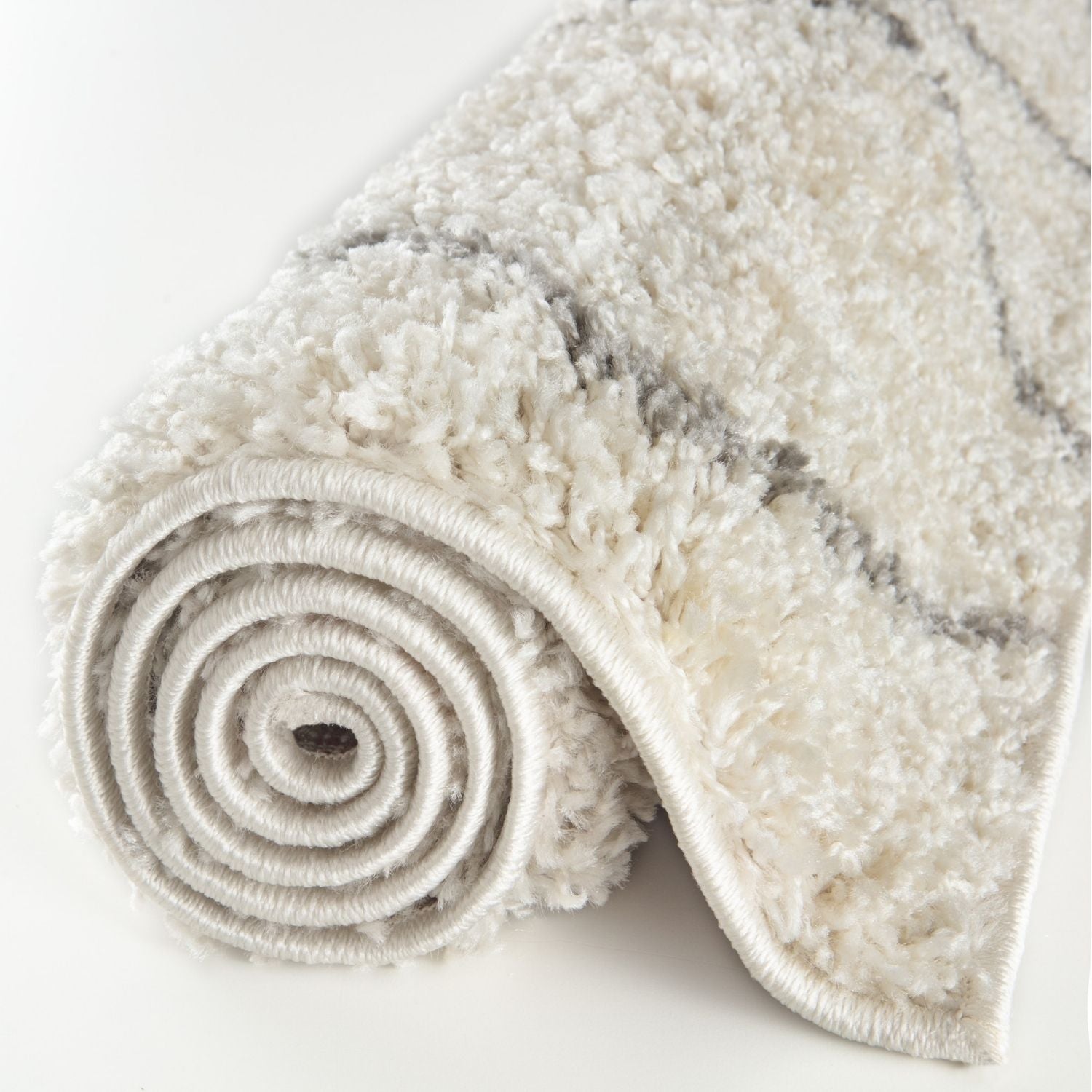 Moroccan Ivory Grey Shaggy Rug | 800 - PN Home