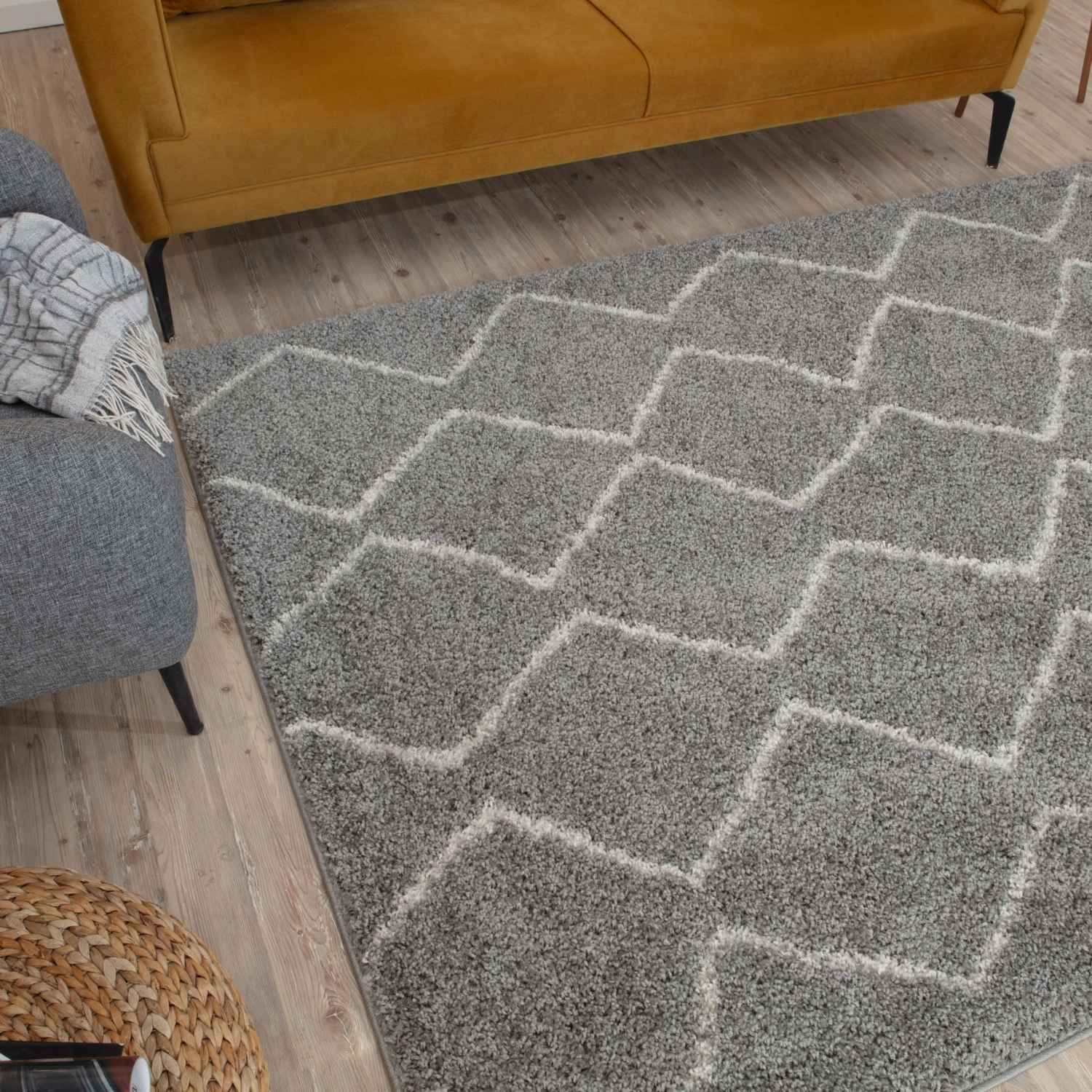 Moroccan Grey Shaggy Rug | 810 - PN Home