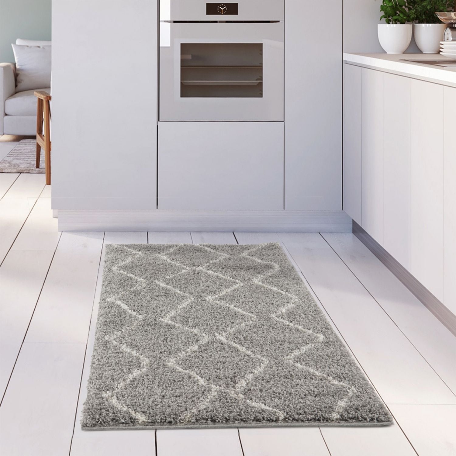 Moroccan Grey Shaggy Rug | 810 - PN Home