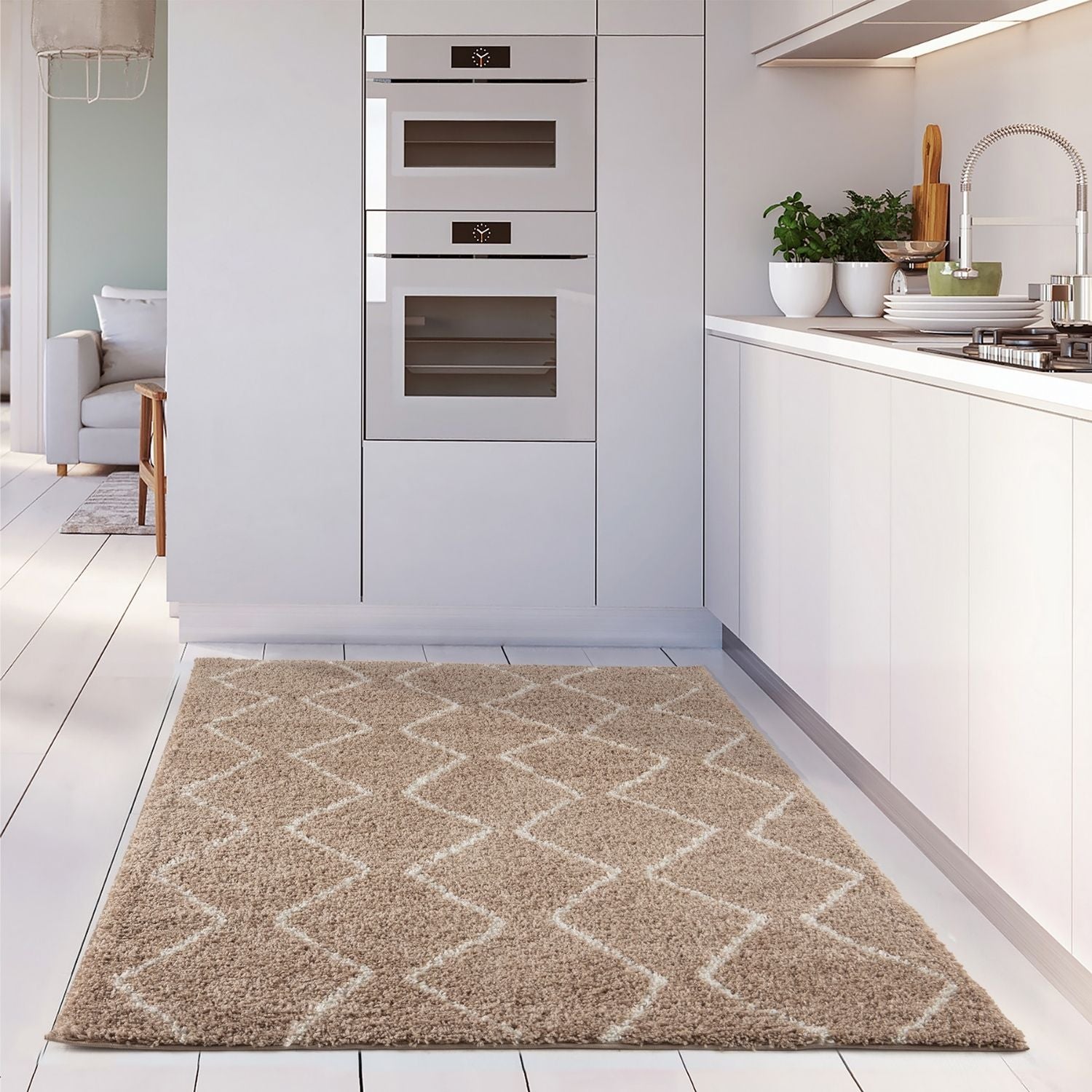 Moroccan Beige Shaggy Rug | 820 - PN Home