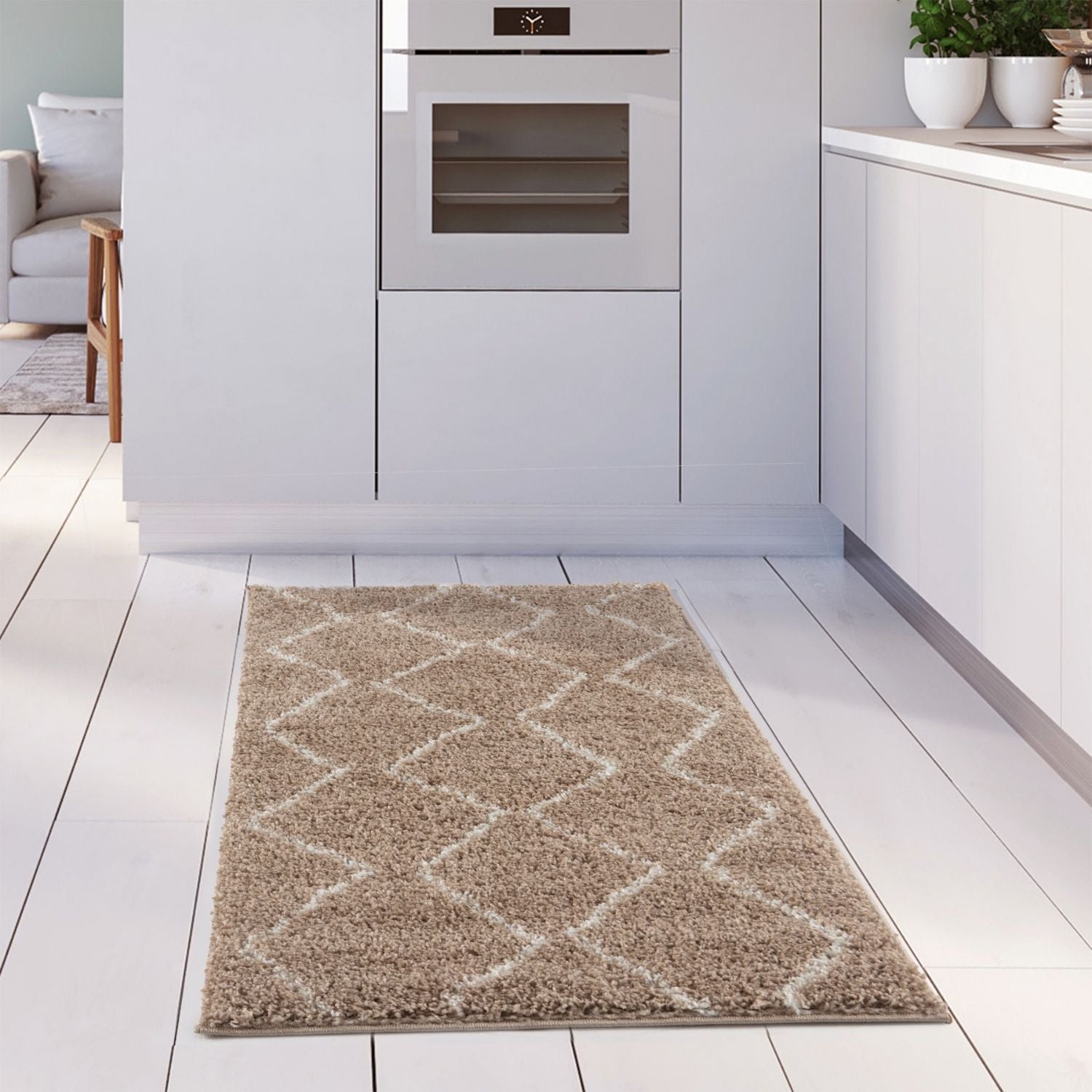 Moroccan Beige Shaggy Rug | 820 - PN Home