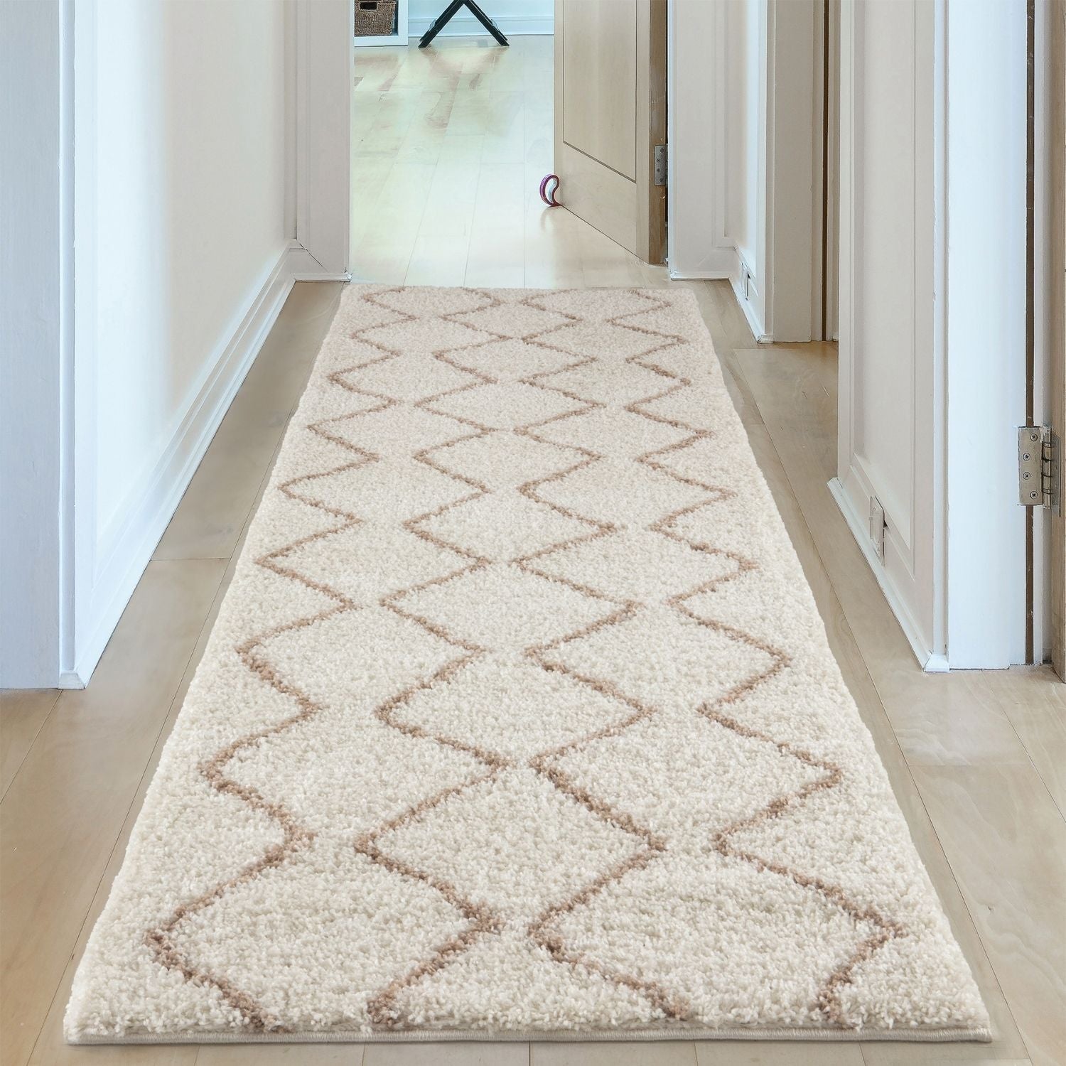 Moroccan Ivory Beige Shaggy Rug | 830 - PN Home
