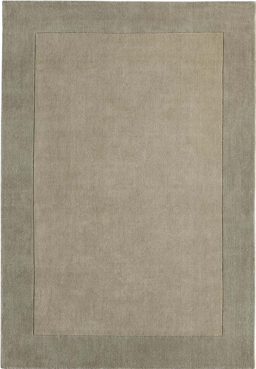 Bordered Taupe Wool Rug - PN Home