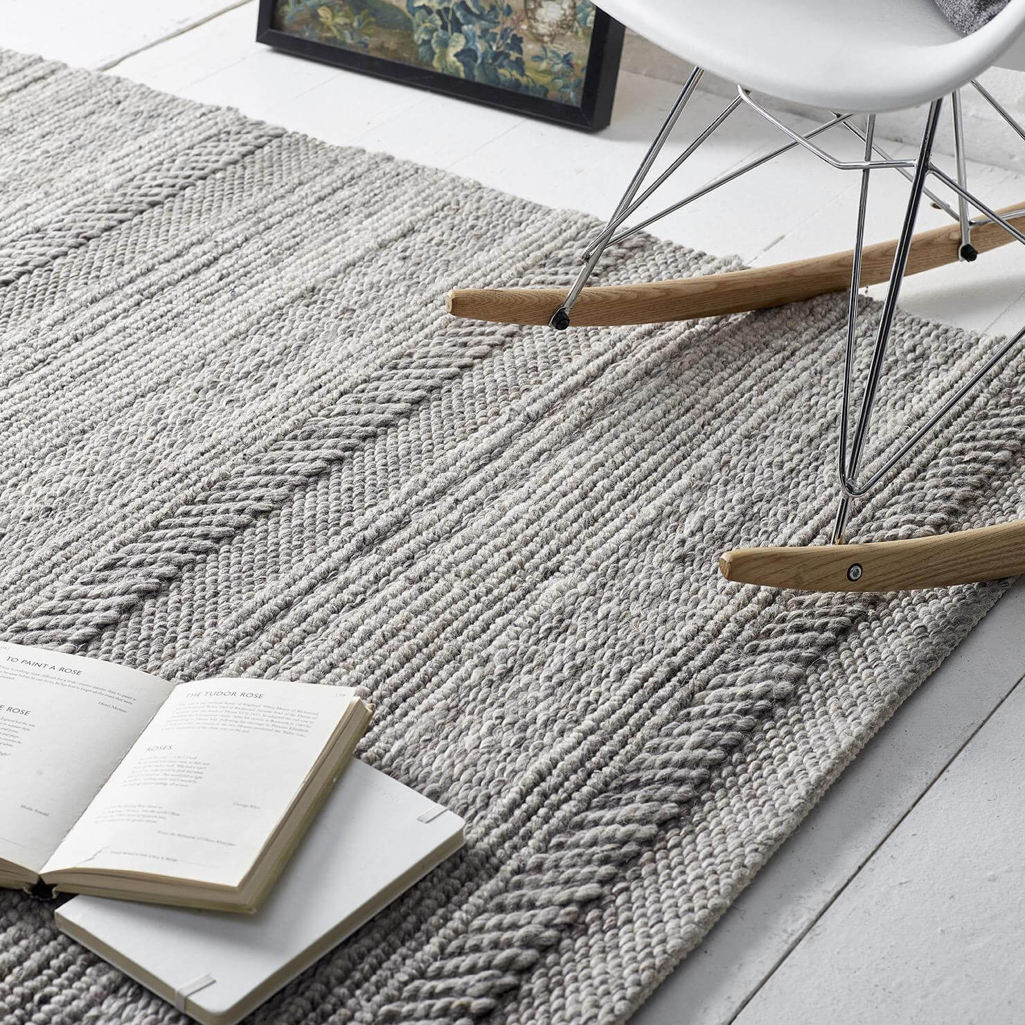 Chunky Natural/Grey Knitted Rug - PN Home
