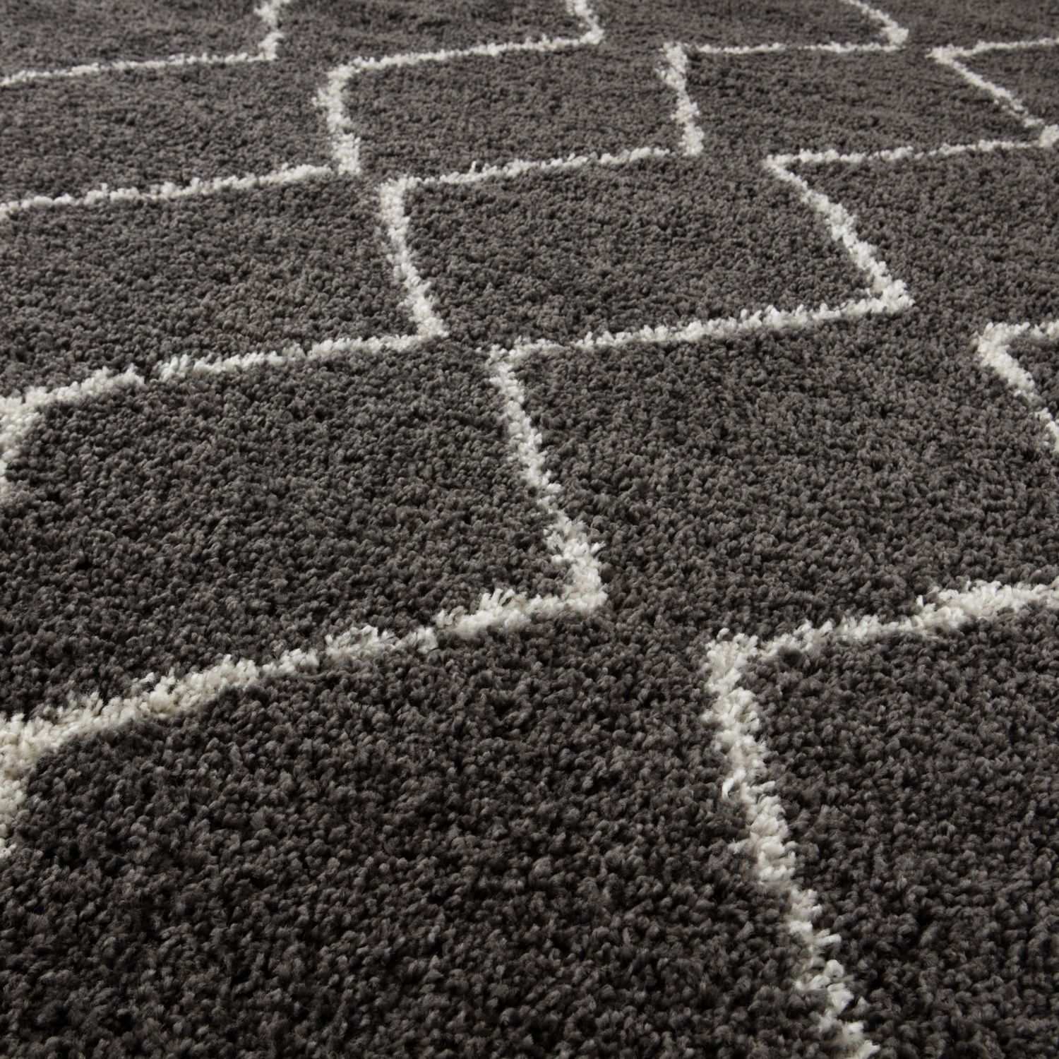 Moroccan Dark Grey Shaggy Rug | 840 - PN Home