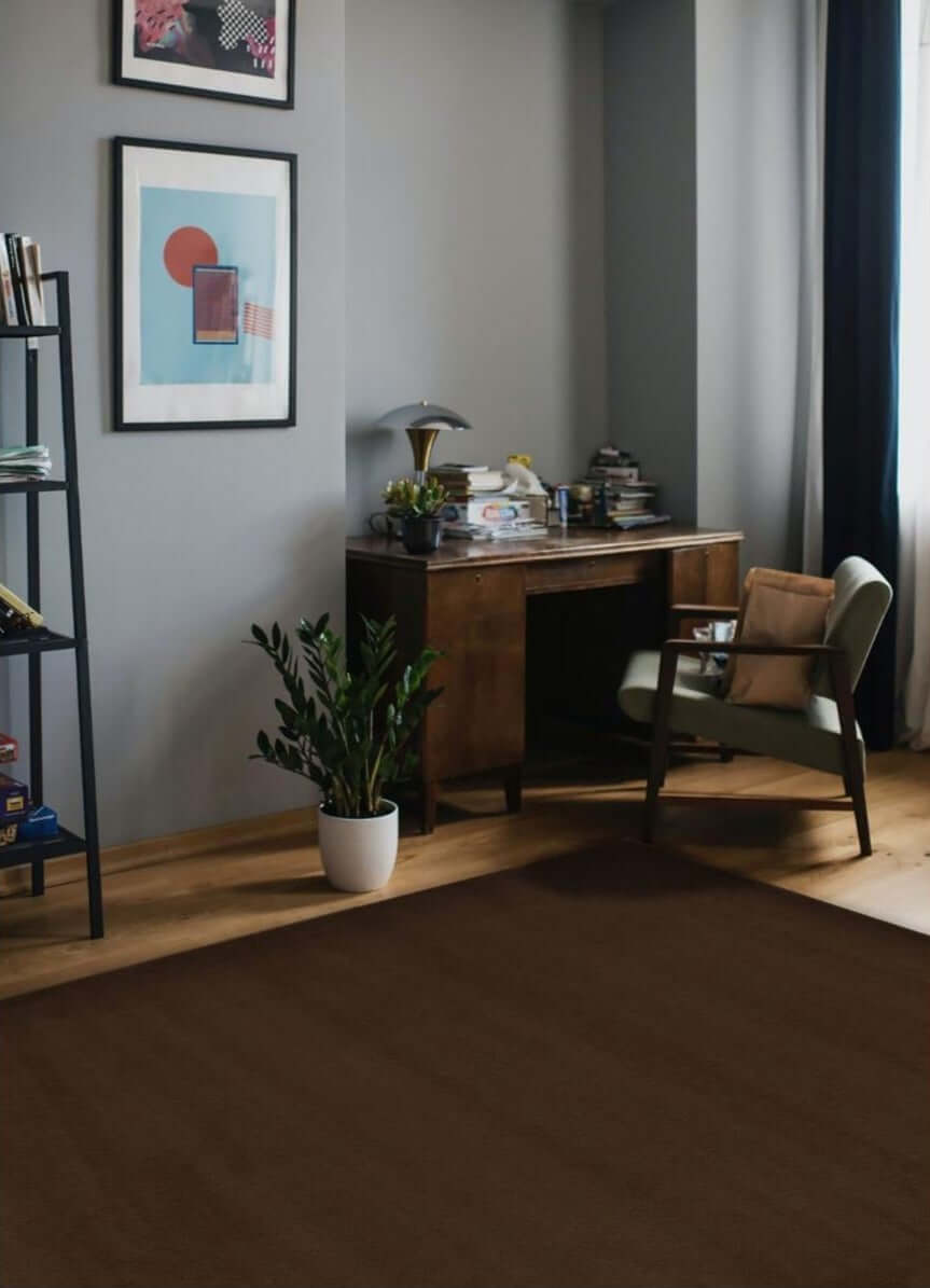 Maestro Solid Brown Rug - PN Home