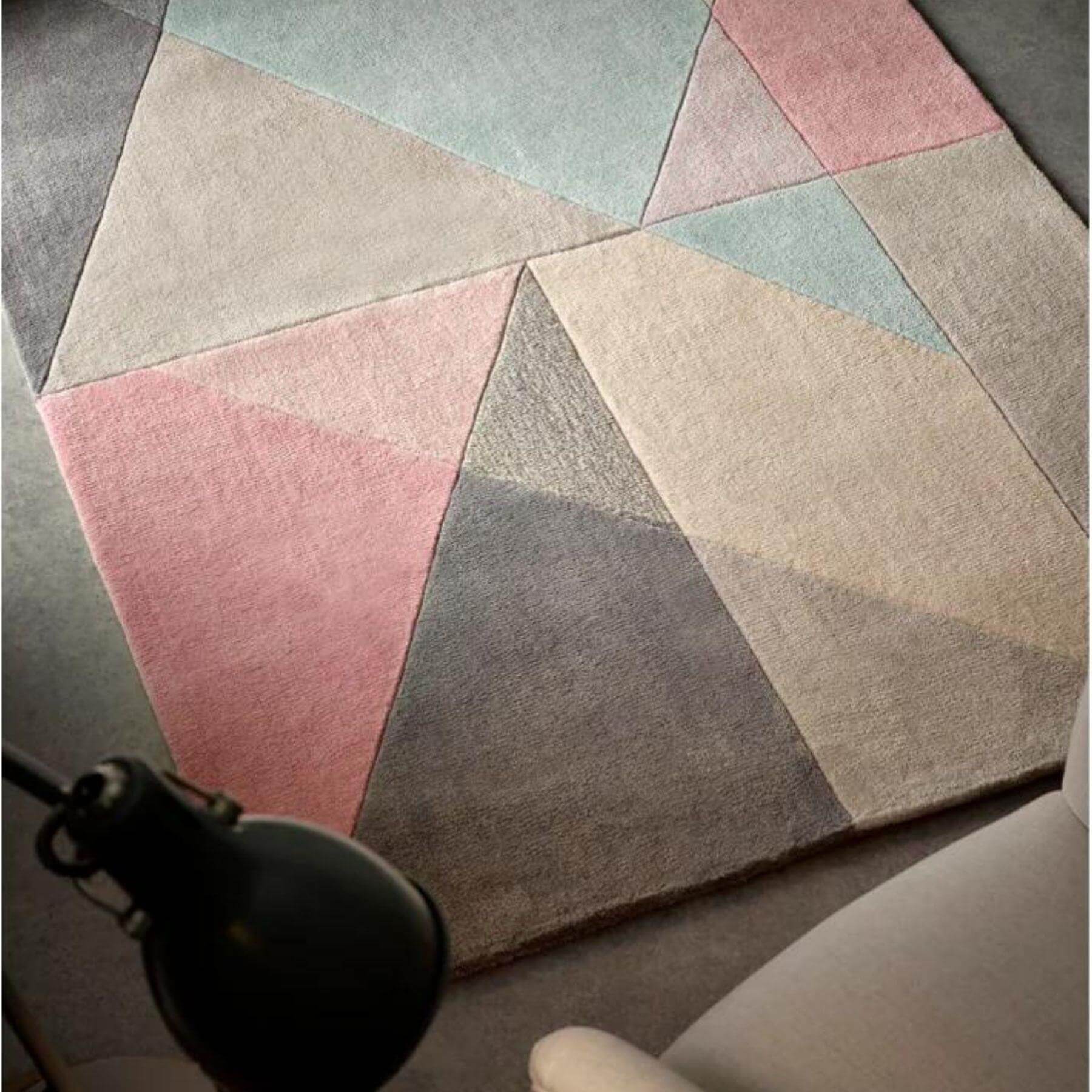 Trio Multi Pastel Geometric Rug - PN Home