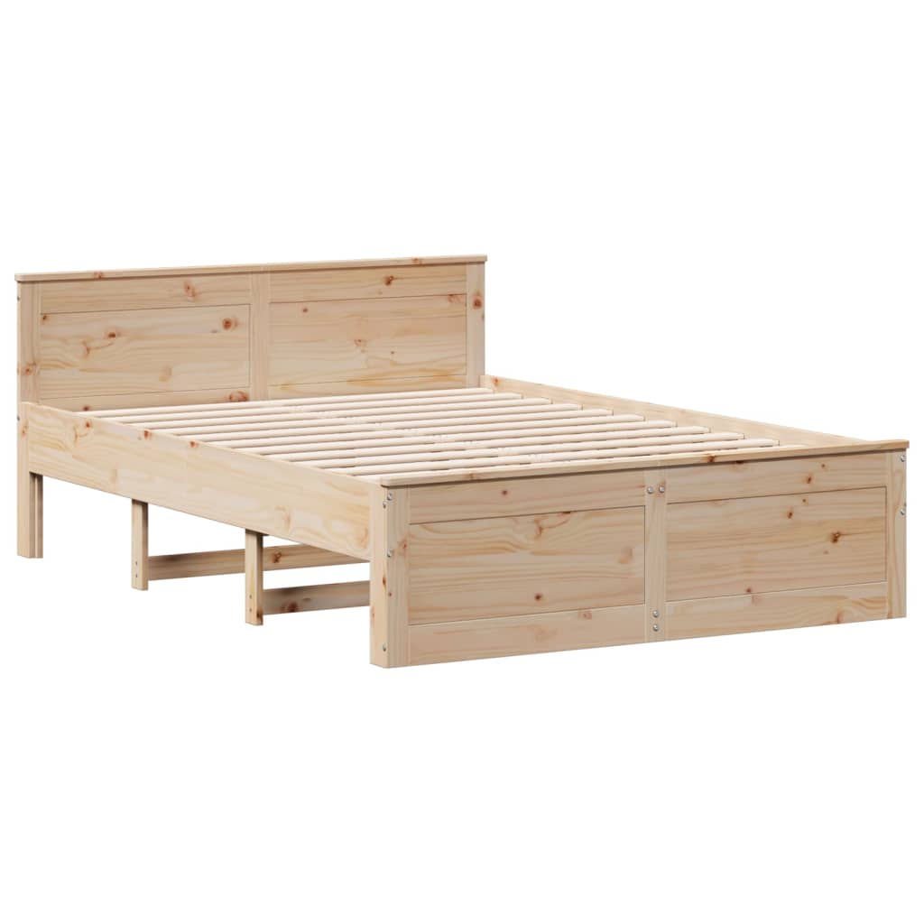 Bookcase Bed without Mattress 140x200 cm Solid Wood Pine