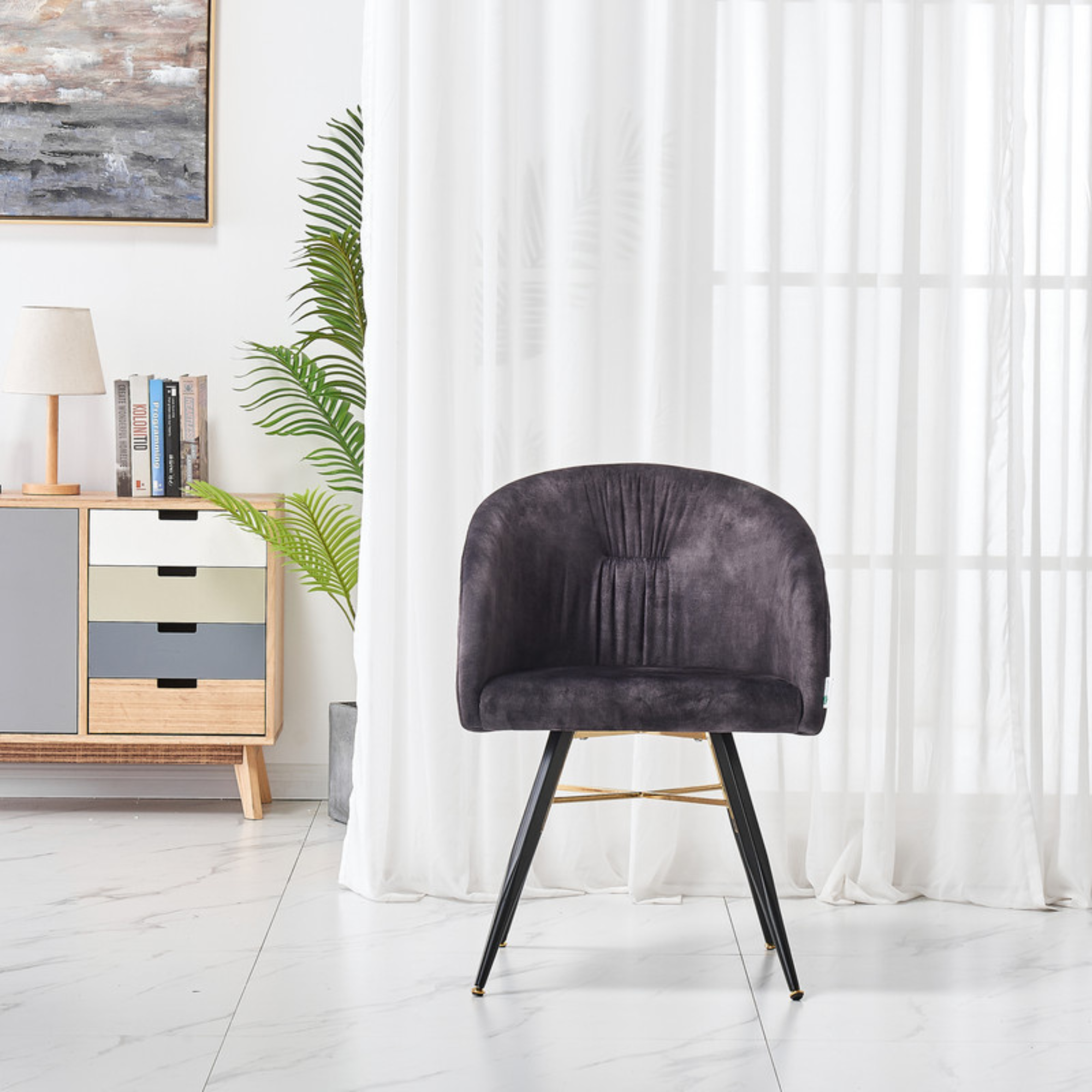 Vittorio Rocco LUX 5PCs Dining Set includes an Oak Dining Table and Set of 4 Dining Chairs