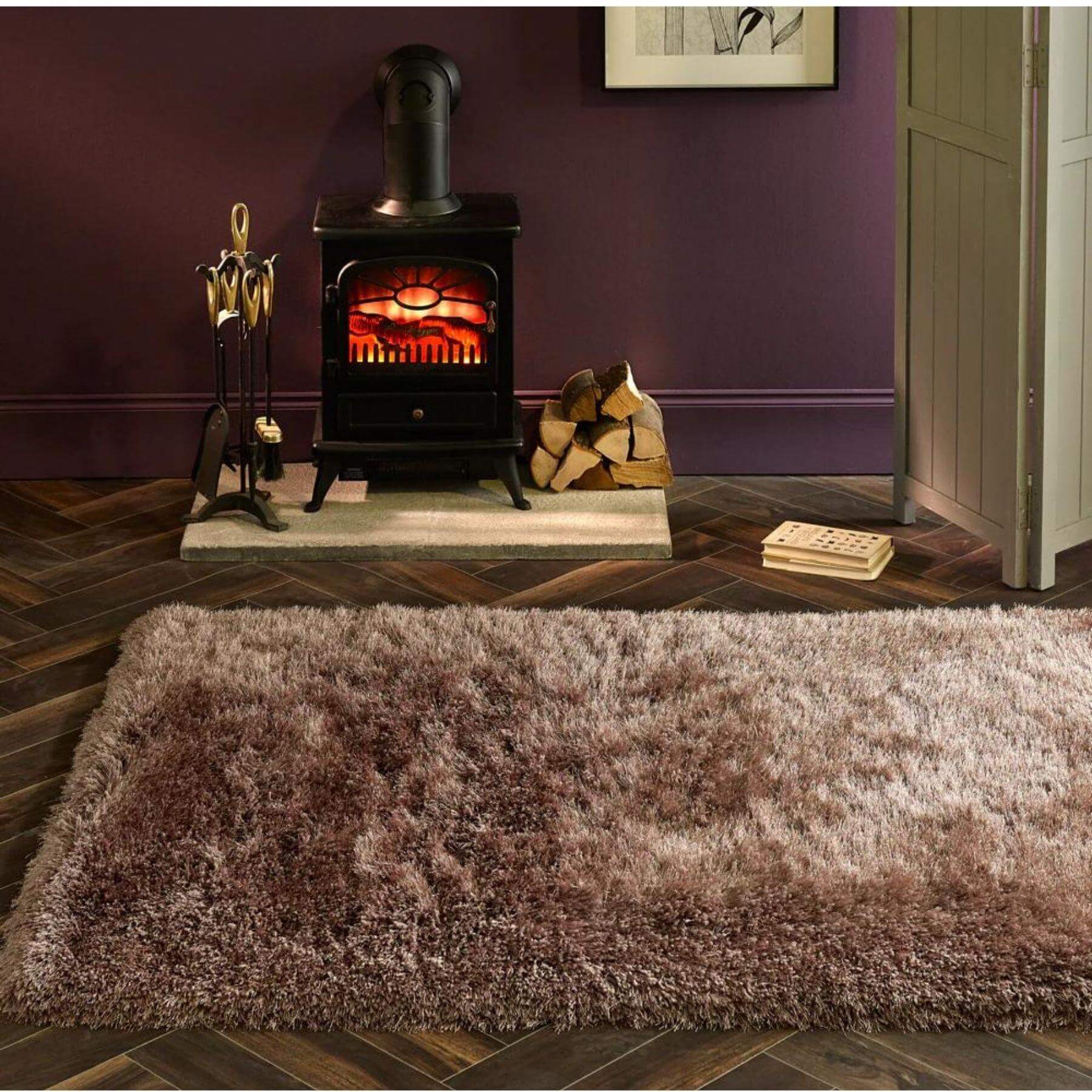 Extravagance Mink Shaggy Rug - PN Home