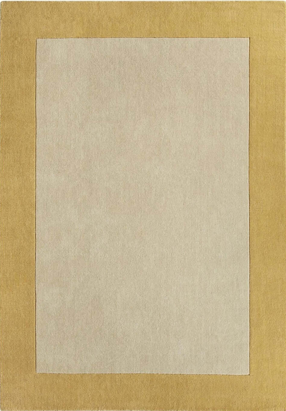Bordered Yellow Wool Rug - PN Home
