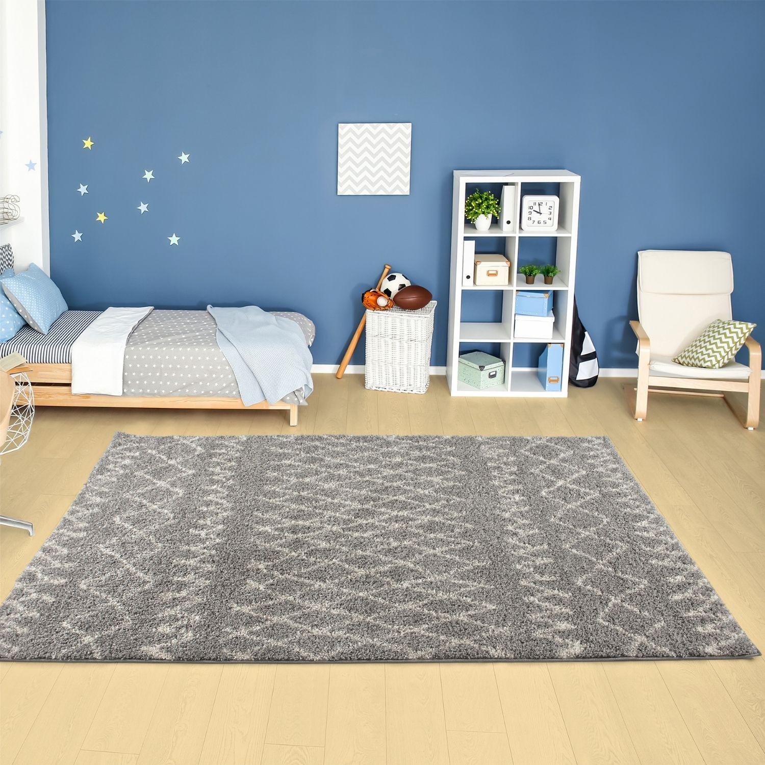 Moroccan Grey Shaggy Rug | 910 - PN Home
