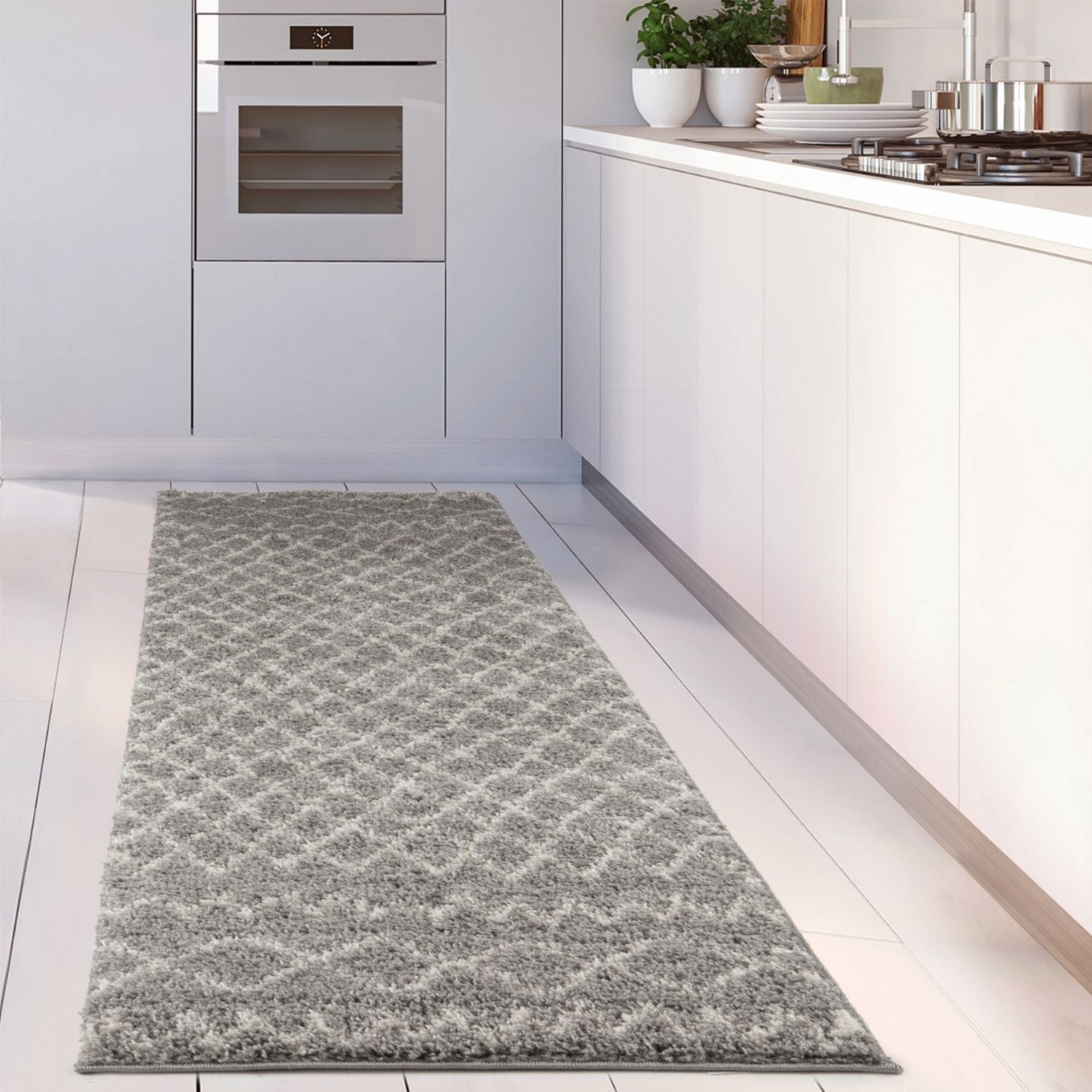 Moroccan Grey Shaggy Rug | 910 - PN Home