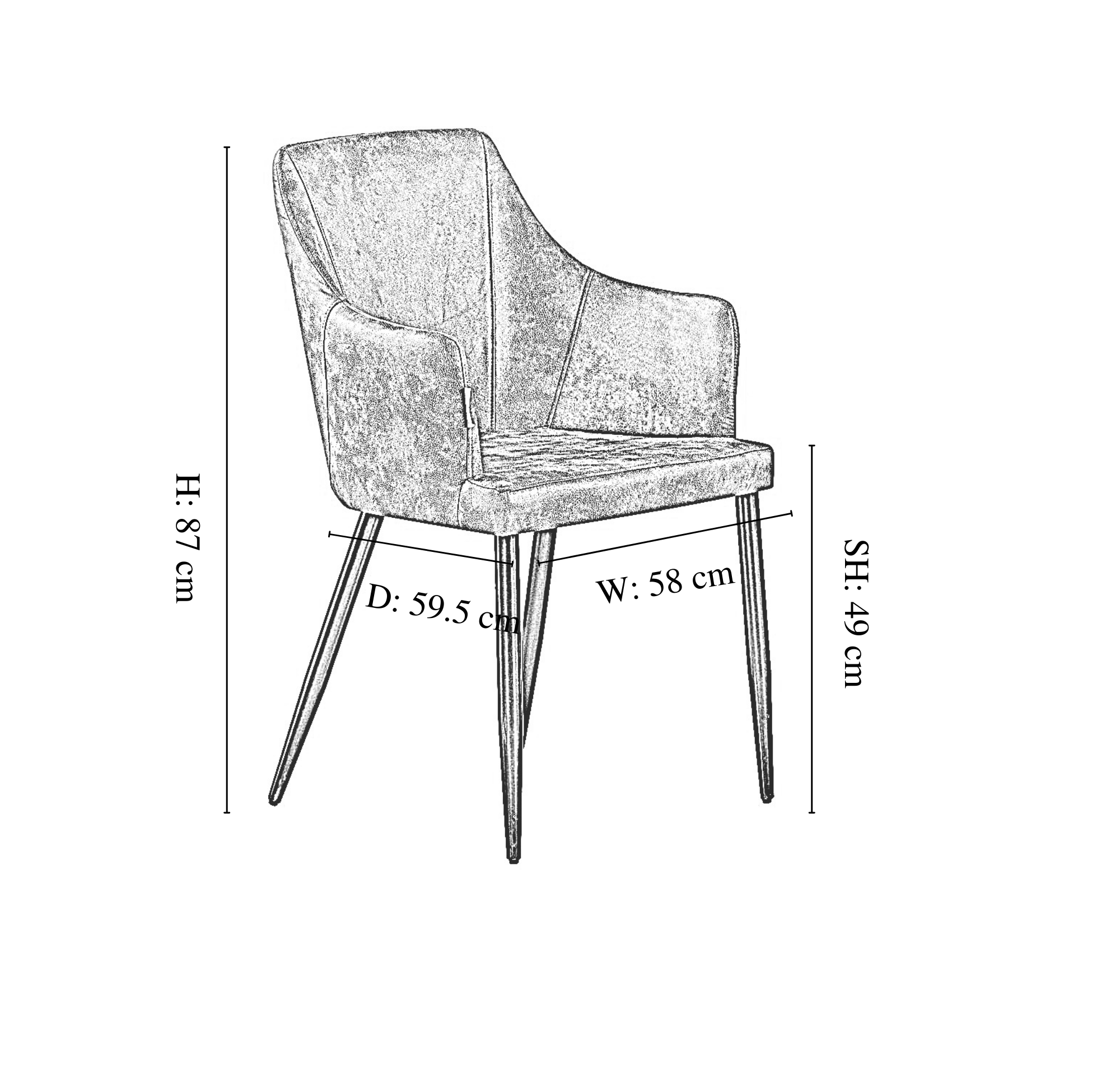 Zarah Rocco Dining Set with Oak Table and 4 Dining Chairs