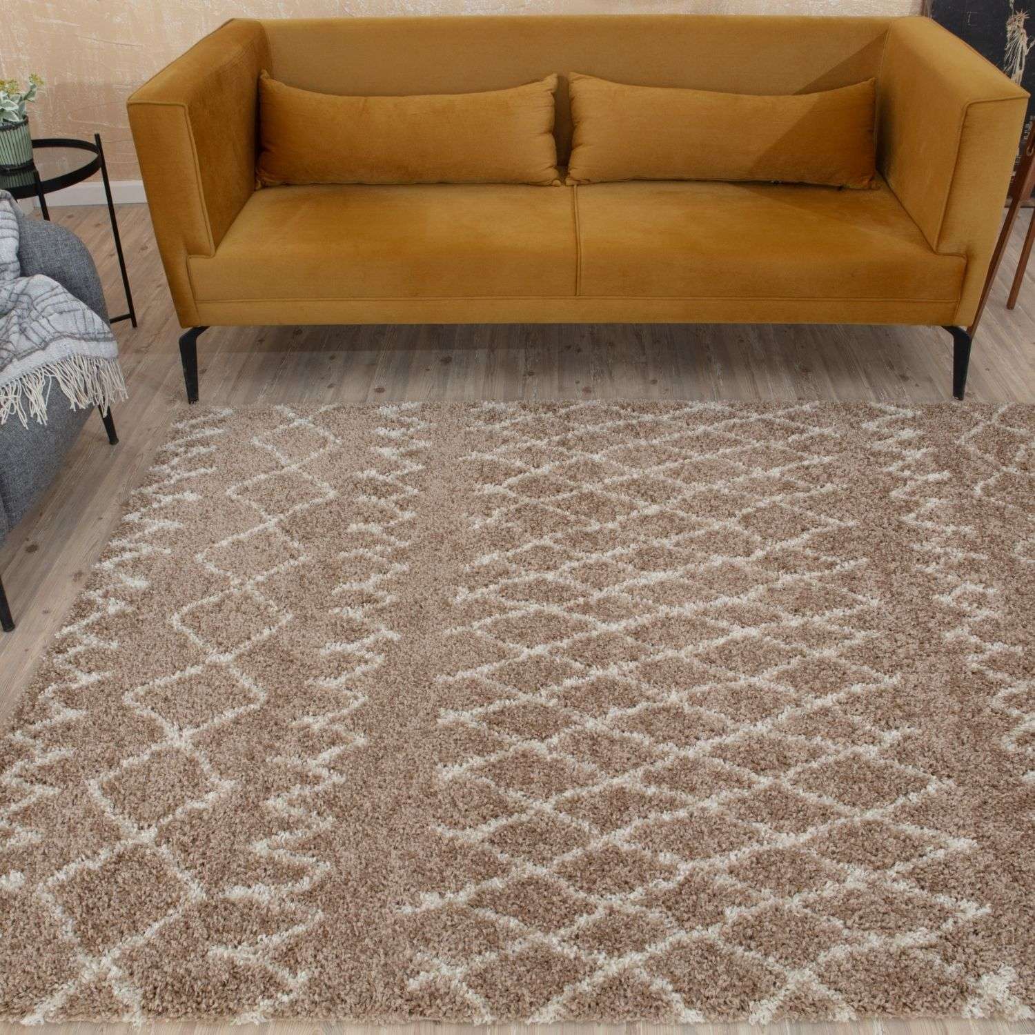 Moroccan Beige Shaggy Rug | 920 - PN Home