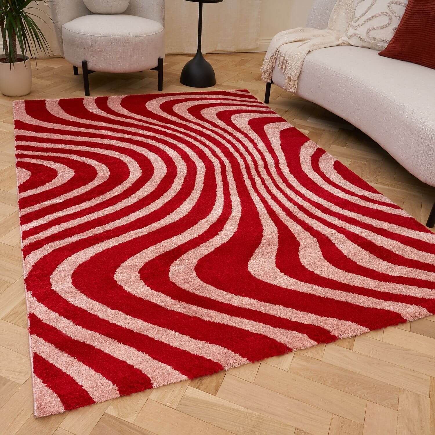 Joli Striped Red & Pink Rug - PN Home