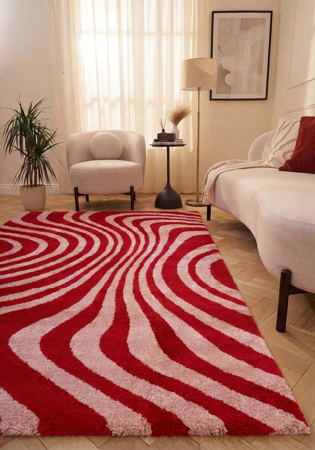 Joli Striped Red & Pink Rug - PN Home