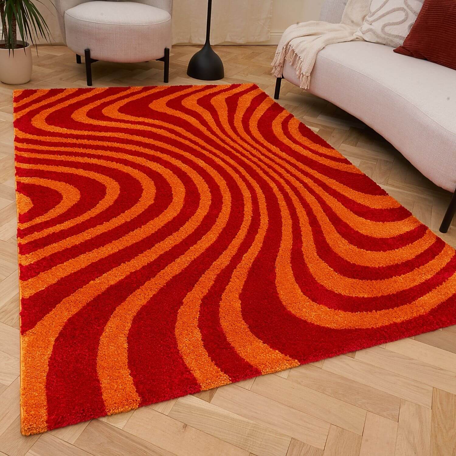 Joli Striped Red & Orange Rug - PN Home