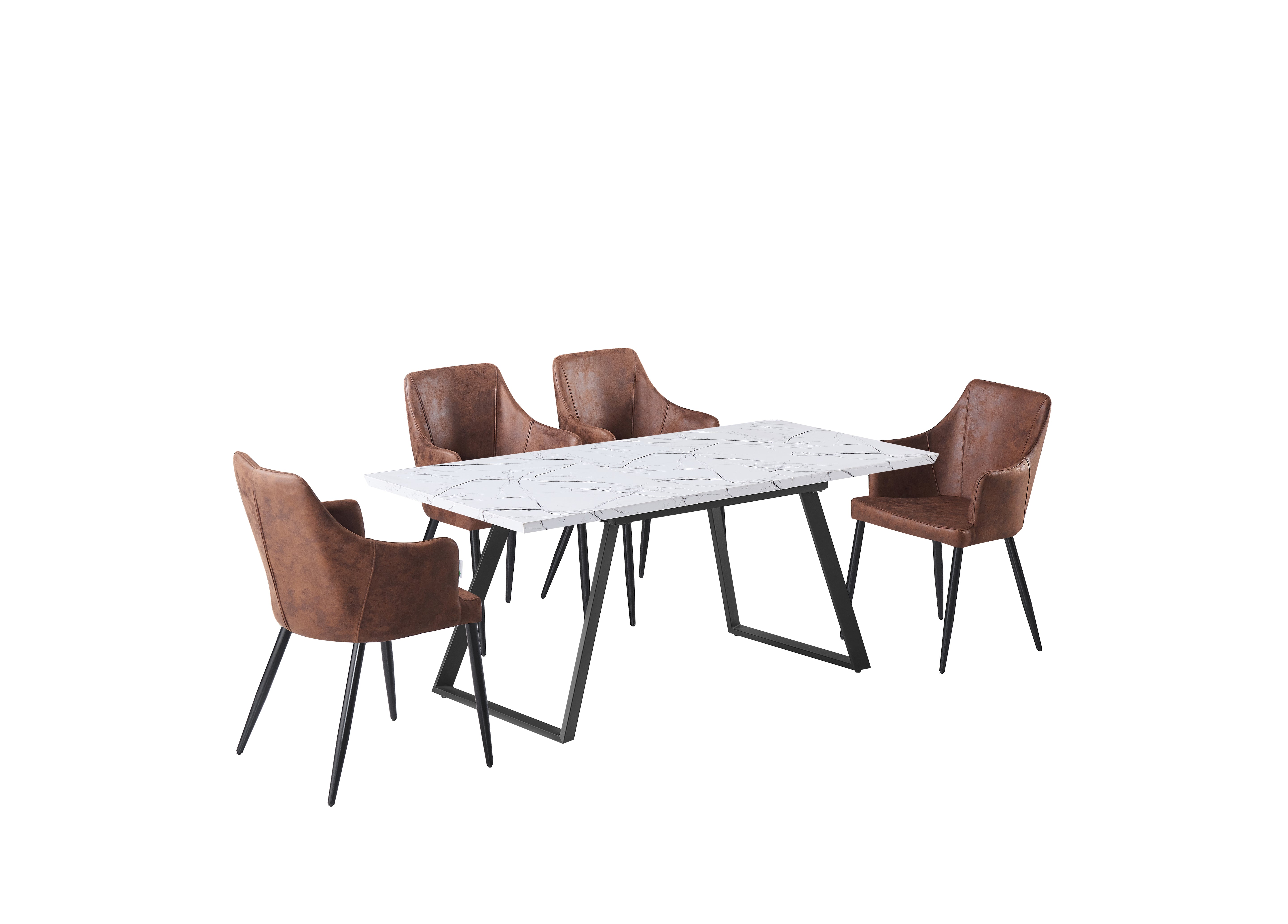 Zarah White Toga Lux Dining Set