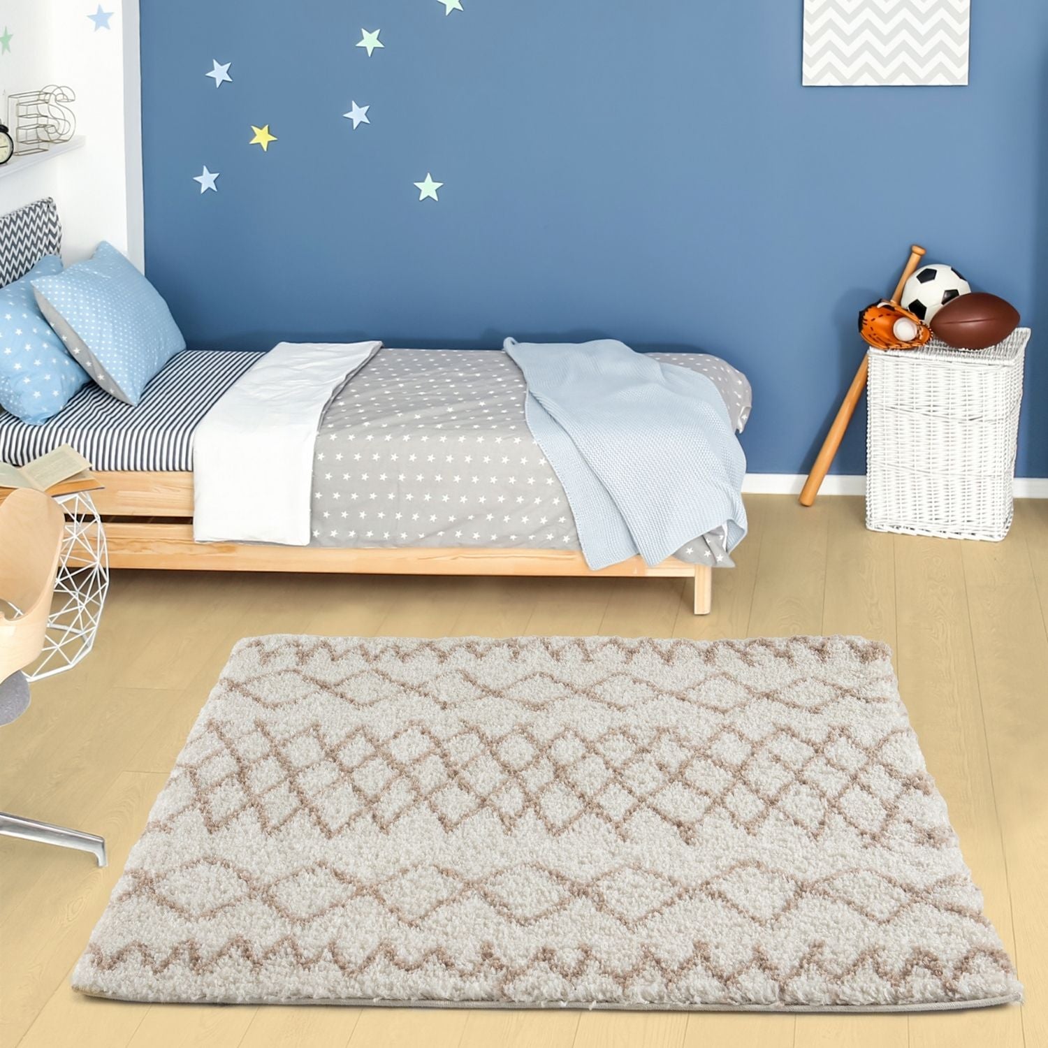 Moroccan Ivory Beige Shaggy Rug | 930 - PN Home