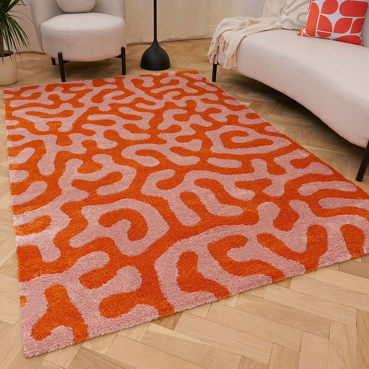 Joli Doodle Orange & Pink Rug - PN Home