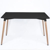 Rico Halo Dining Set with Black Table and 4 Black Chairs