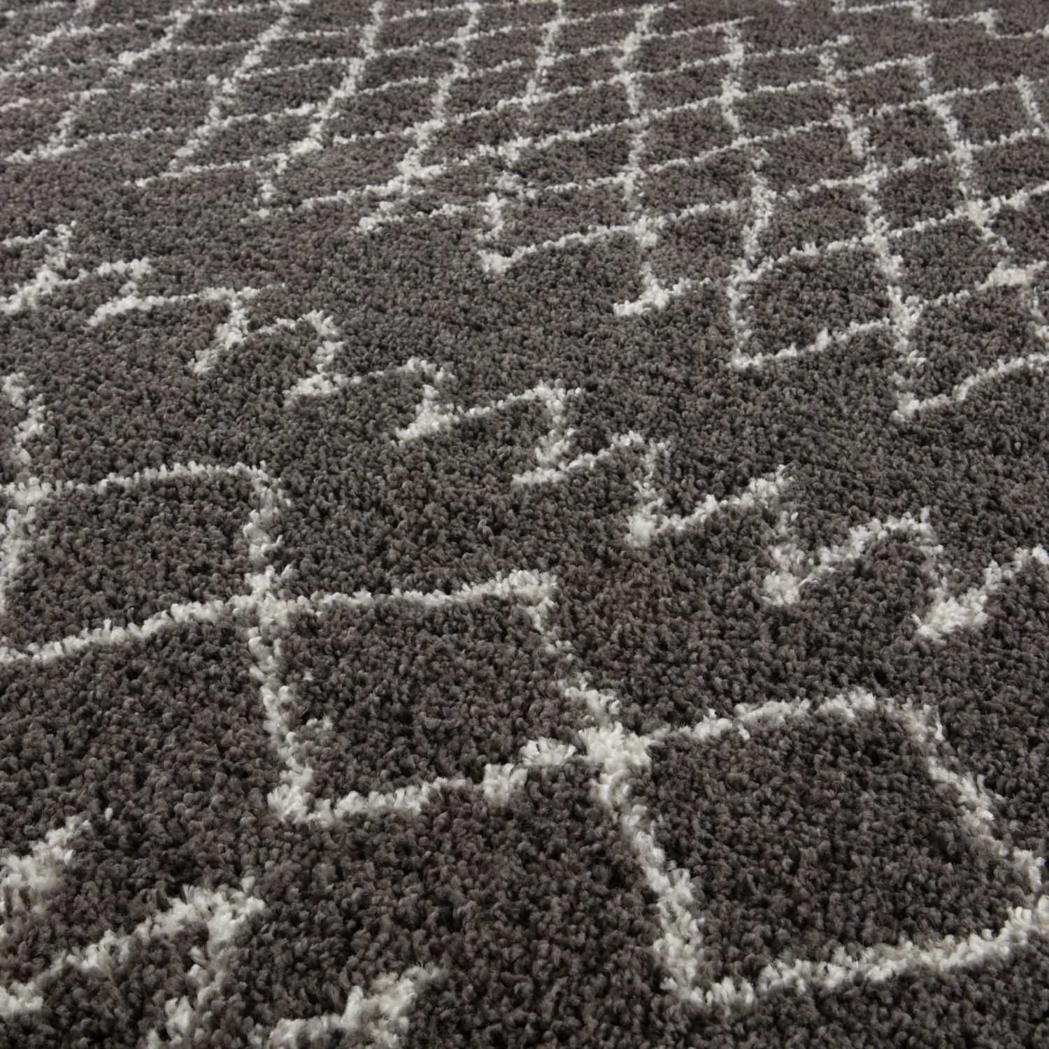 Moroccan Dark Grey Shaggy Rug | 940 - PN Home