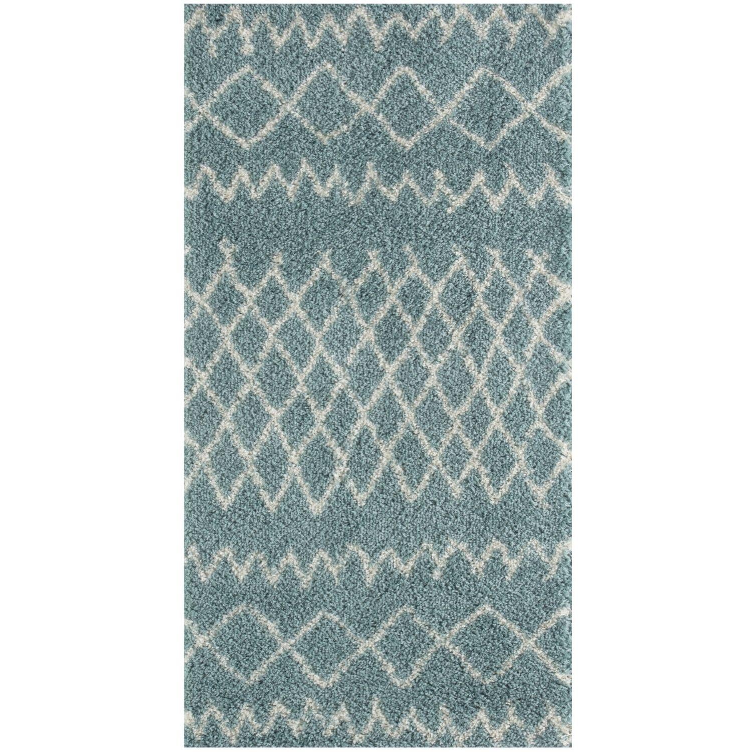 Moroccan Duck Egg Blue Shaggy Rug | 950 - PN Home