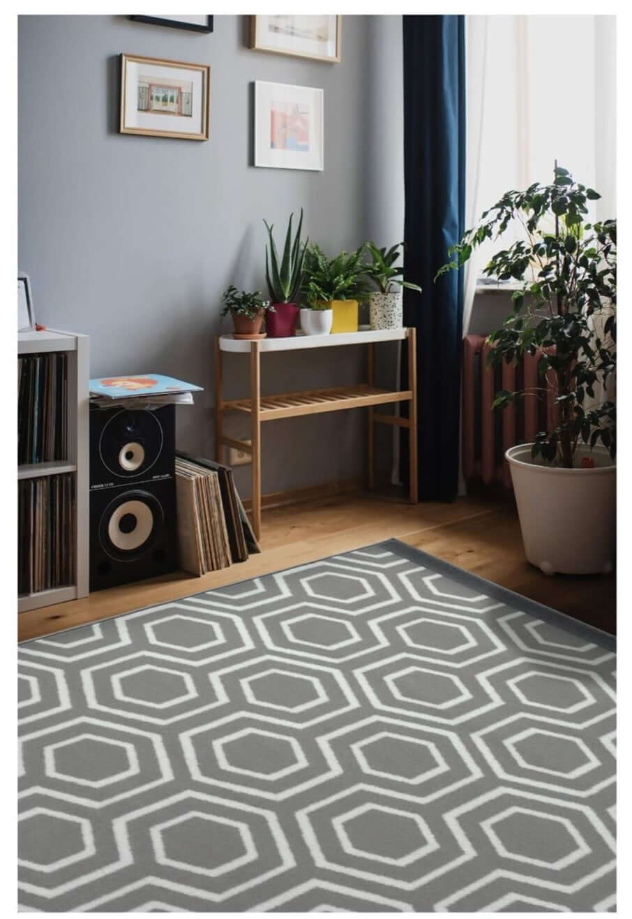 Maestro Honeycomb Grey Rug | 3035 WS25 - PN Home