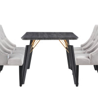 Windsor Cosmo Lux Dining Set | a Black Table and Set of 6 Chairs